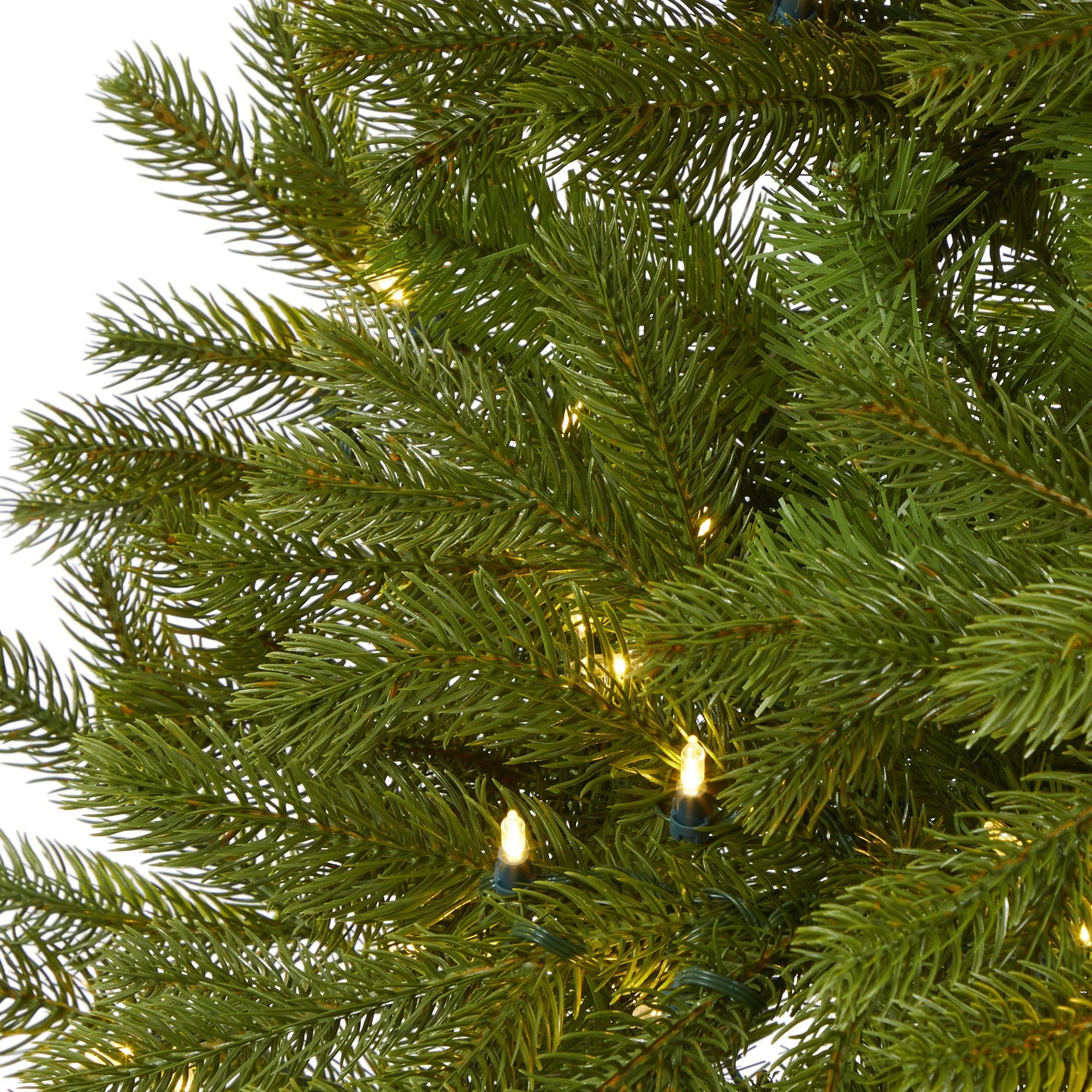 6' Cambridge Spruce Flat Back Artificial Christmas Tree with 350 Warm White (Multifunction) LED Lights and 642 Bendable Branches - Image 4