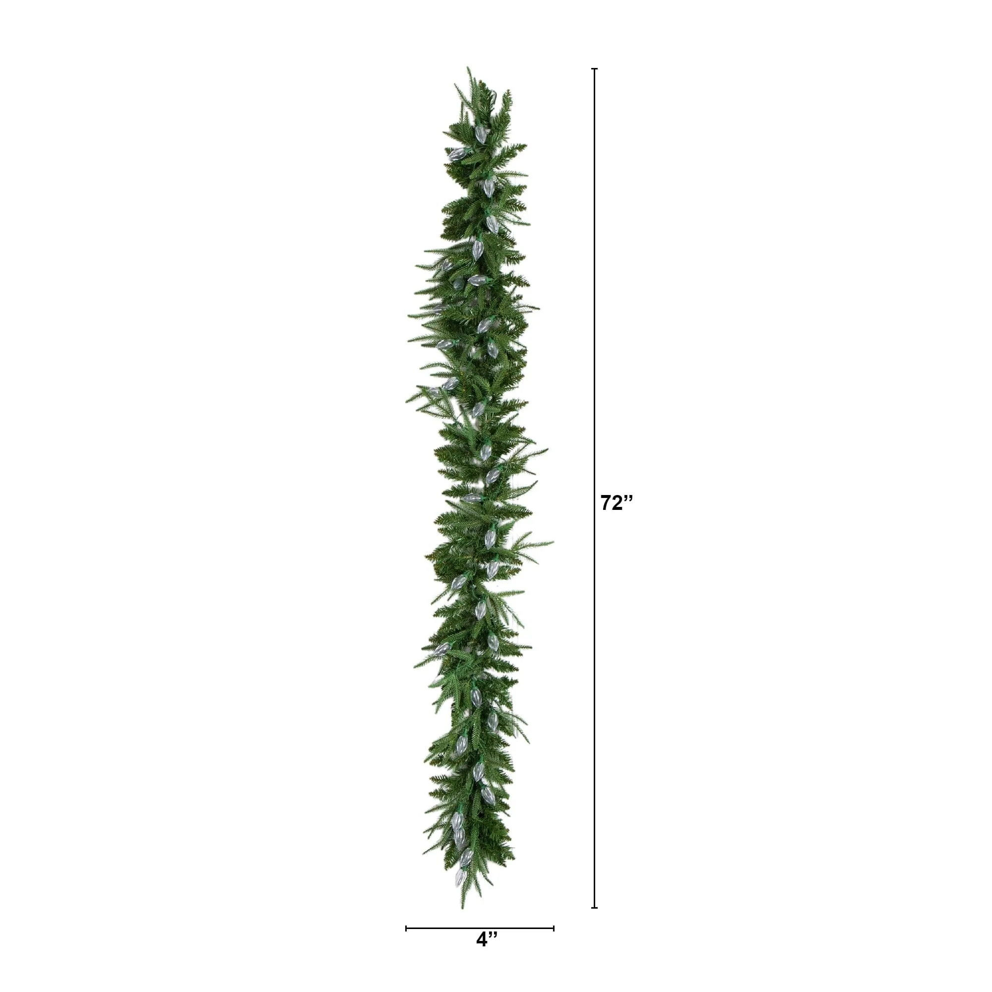 6' Pre-Lit Artificial Luxembourg Pine Christmas Garland with 35 Multicolored Traditional Bulb LED Lights - Image 11