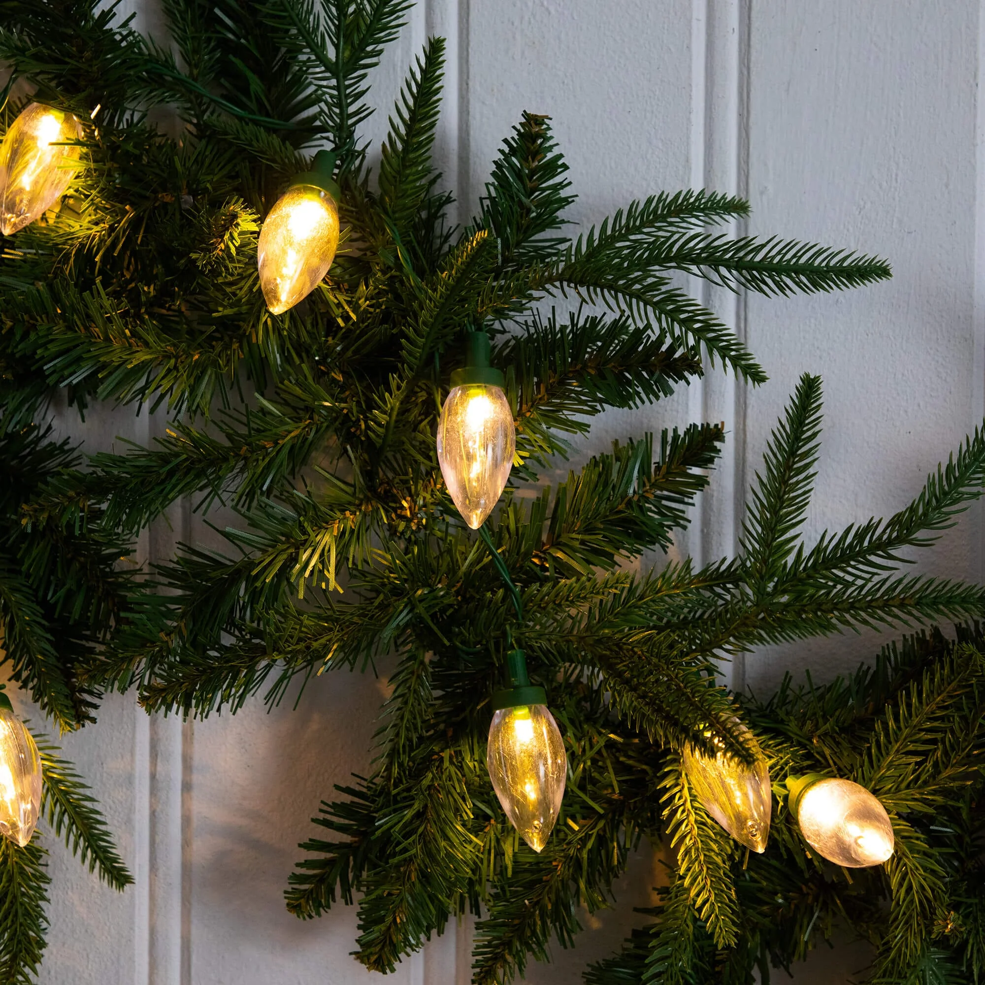 6' Pre-Lit Artificial Luxembourg Pine Christmas Garland with 35 Multicolored Traditional Bulb LED Lights - Image 2