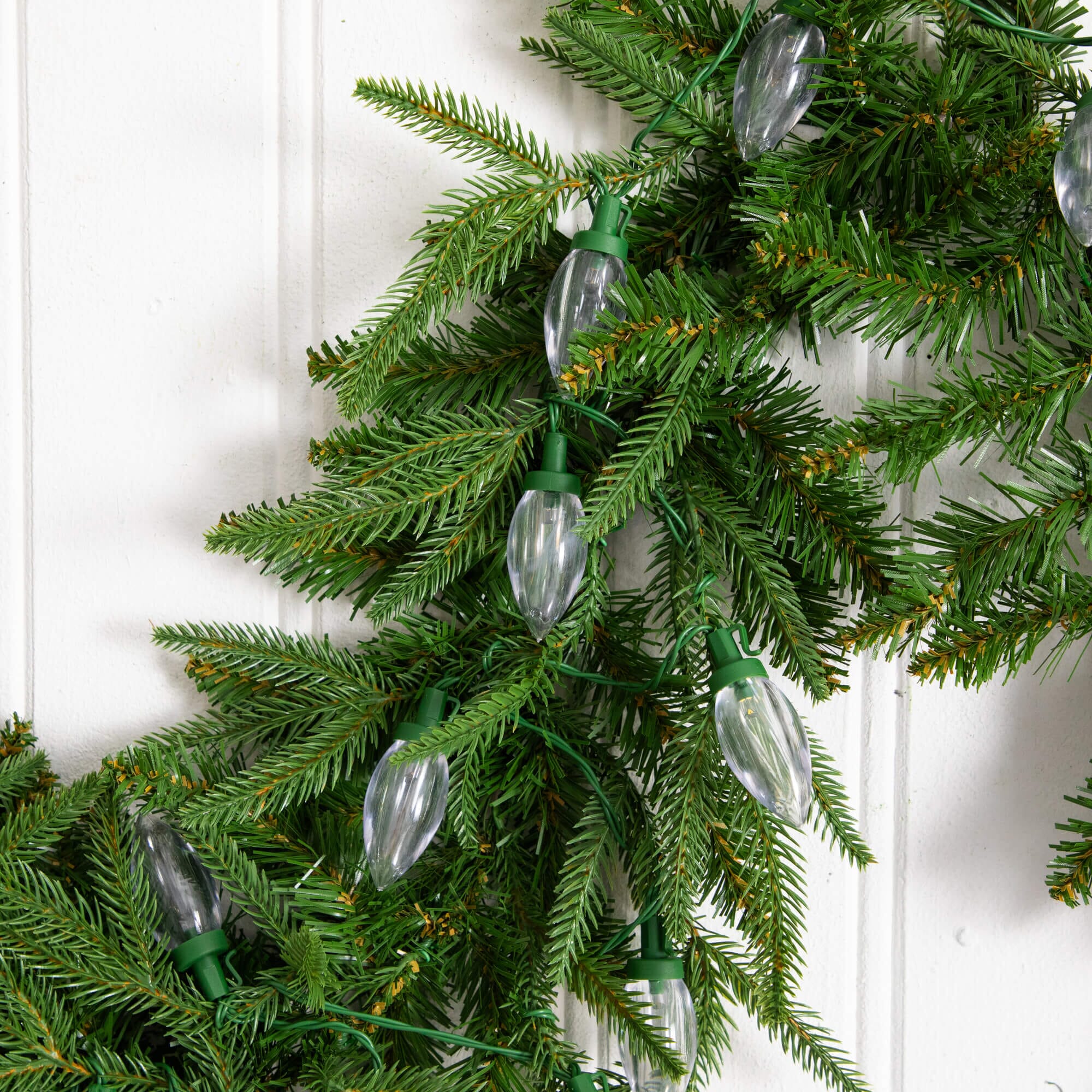6' Pre-Lit Artificial Luxembourg Pine Christmas Garland with 35 Multicolored Traditional Bulb LED Lights - Image 5