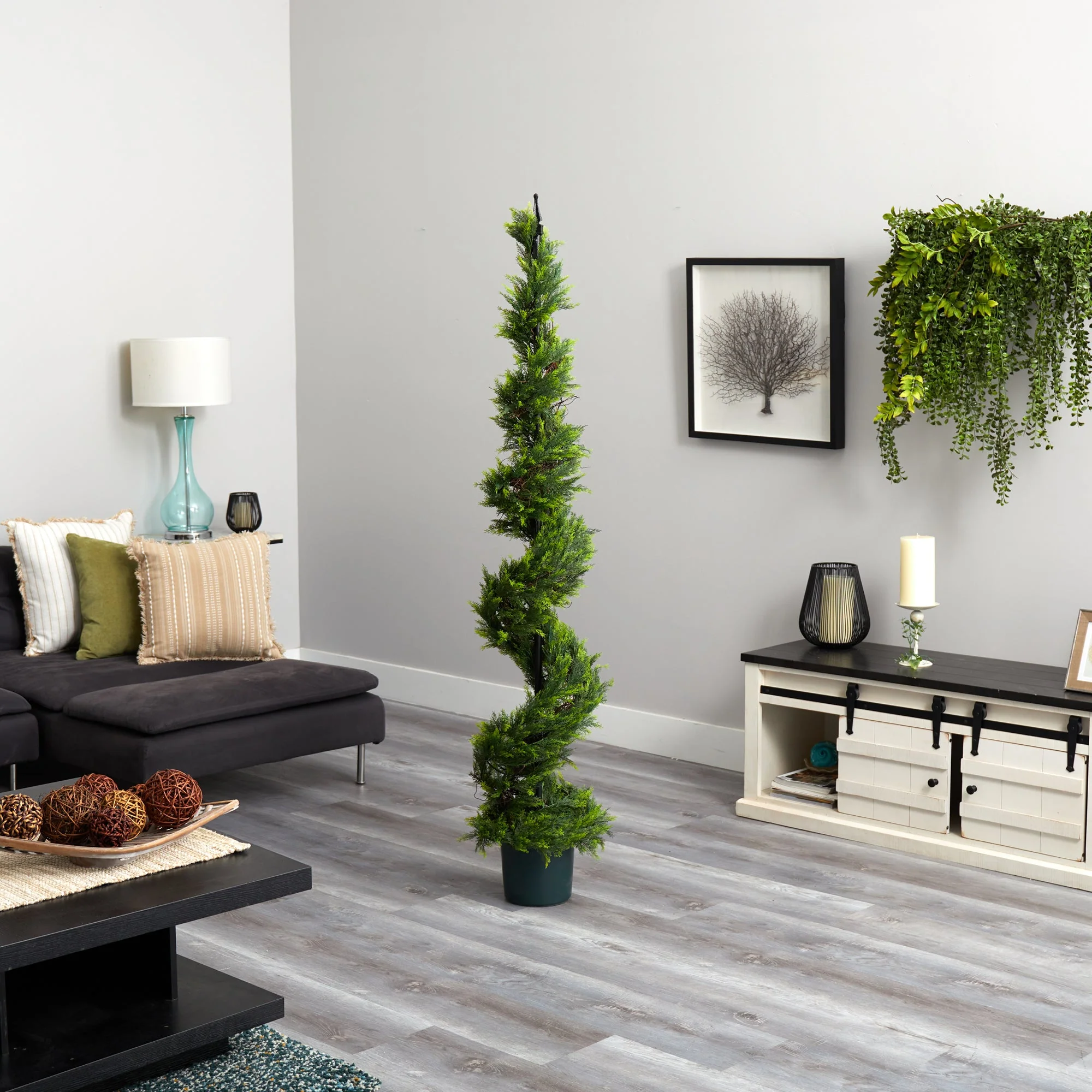 6’ Cypress Spiral Topiary Artificial Tree - Image 4