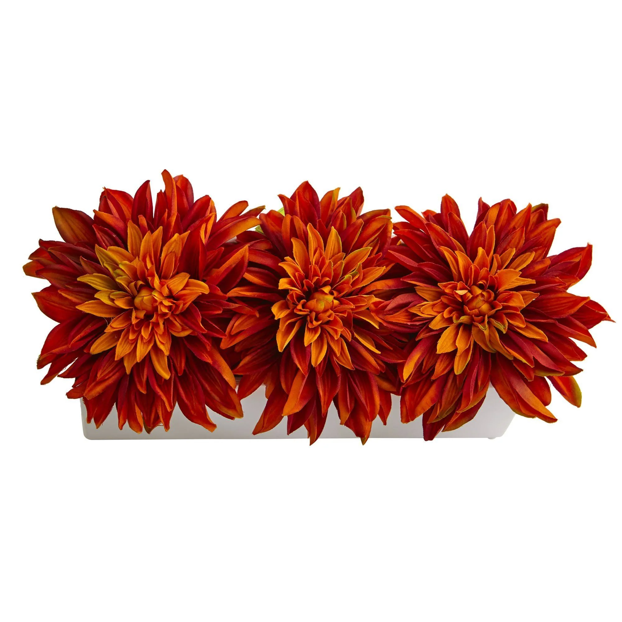 Dahlia Artificial Arrangement in White Planter - Image 6