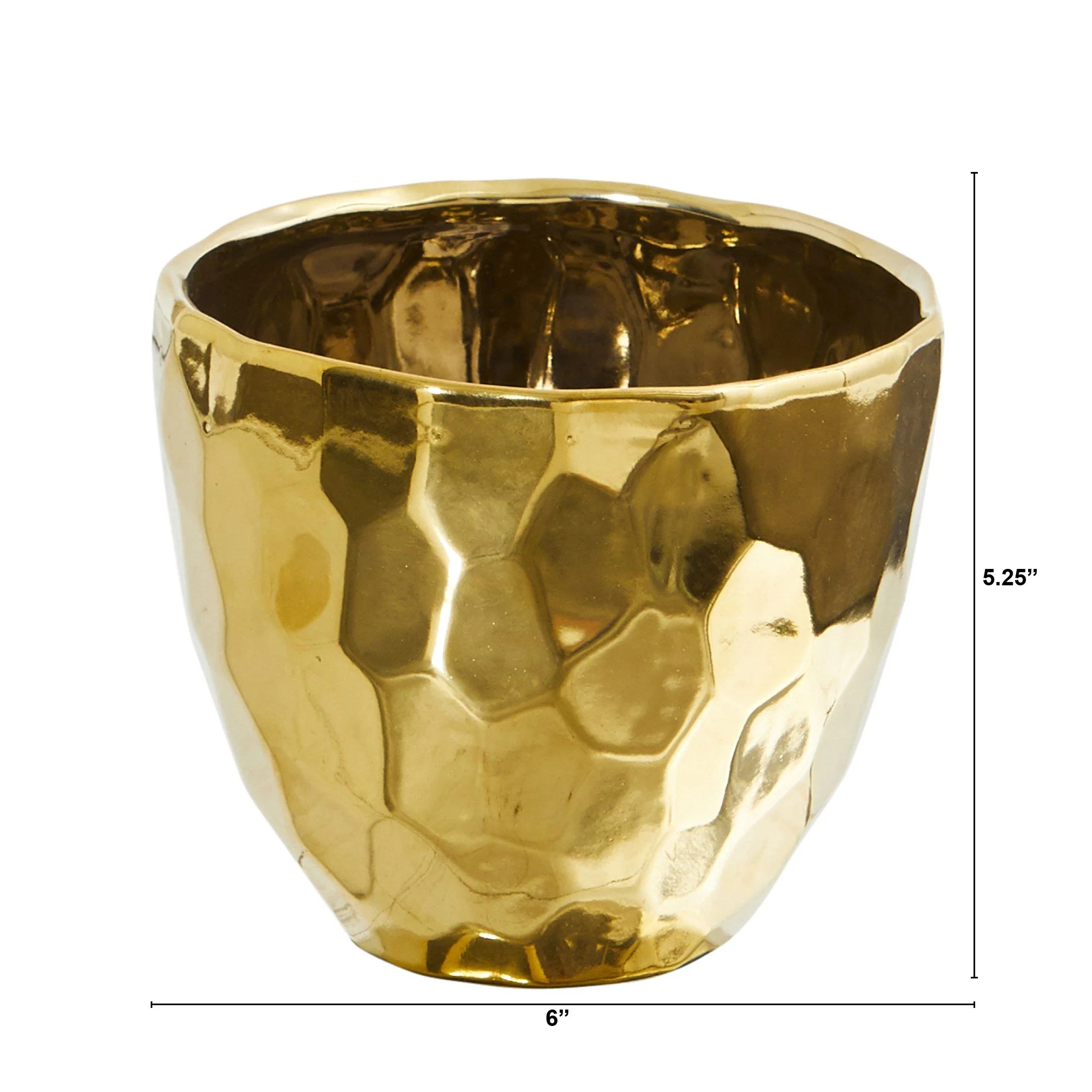 6” Designer Gold Vase - Image 2