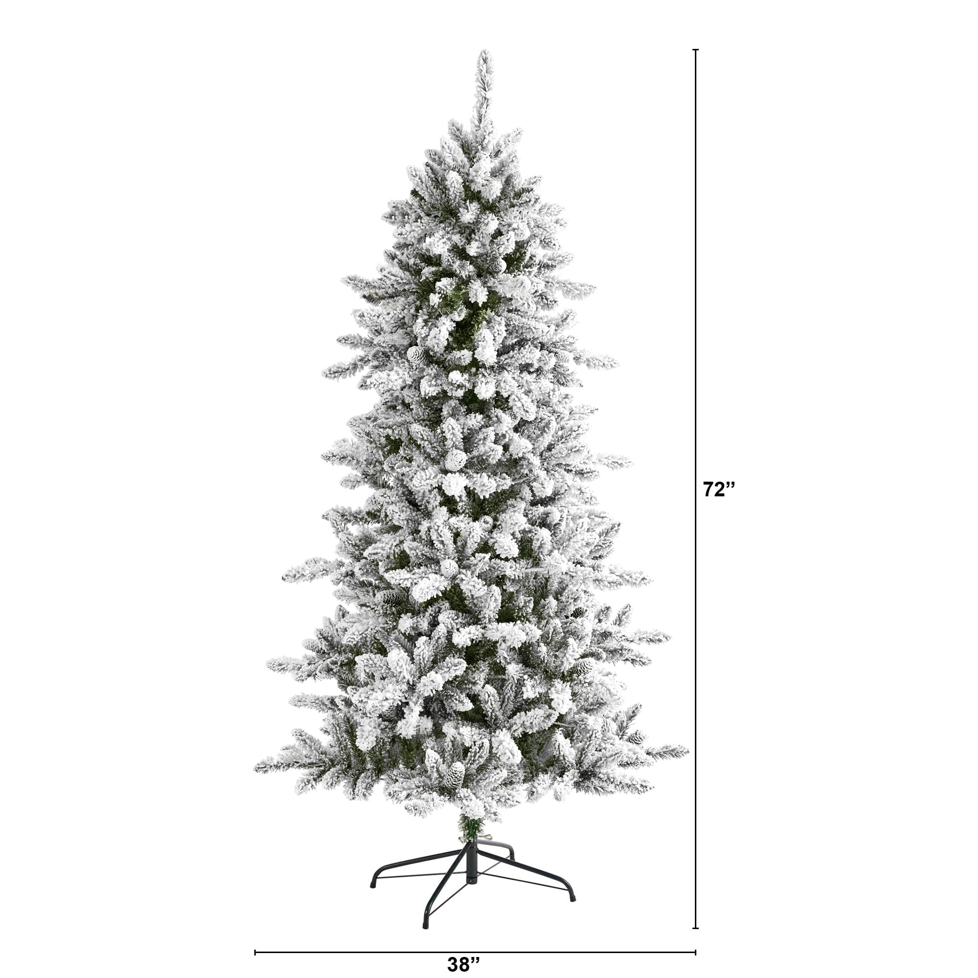 6’ Flocked Livingston Fir Artificial Christmas Tree with Pine Cones and 696 Bendable Branches - Image 5