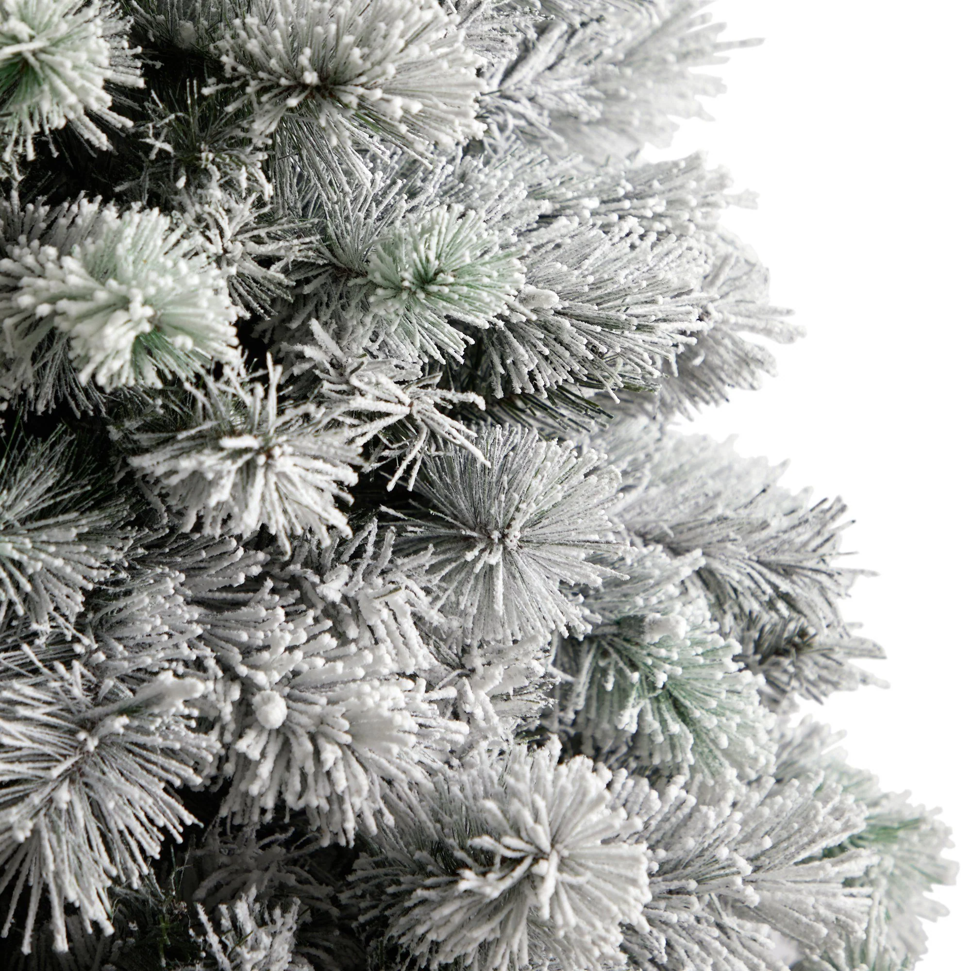 6’ Flocked Oregon Pine Artificial Christmas Tree with 300 Clear Lights and 551 Bendable Branches - Image 5