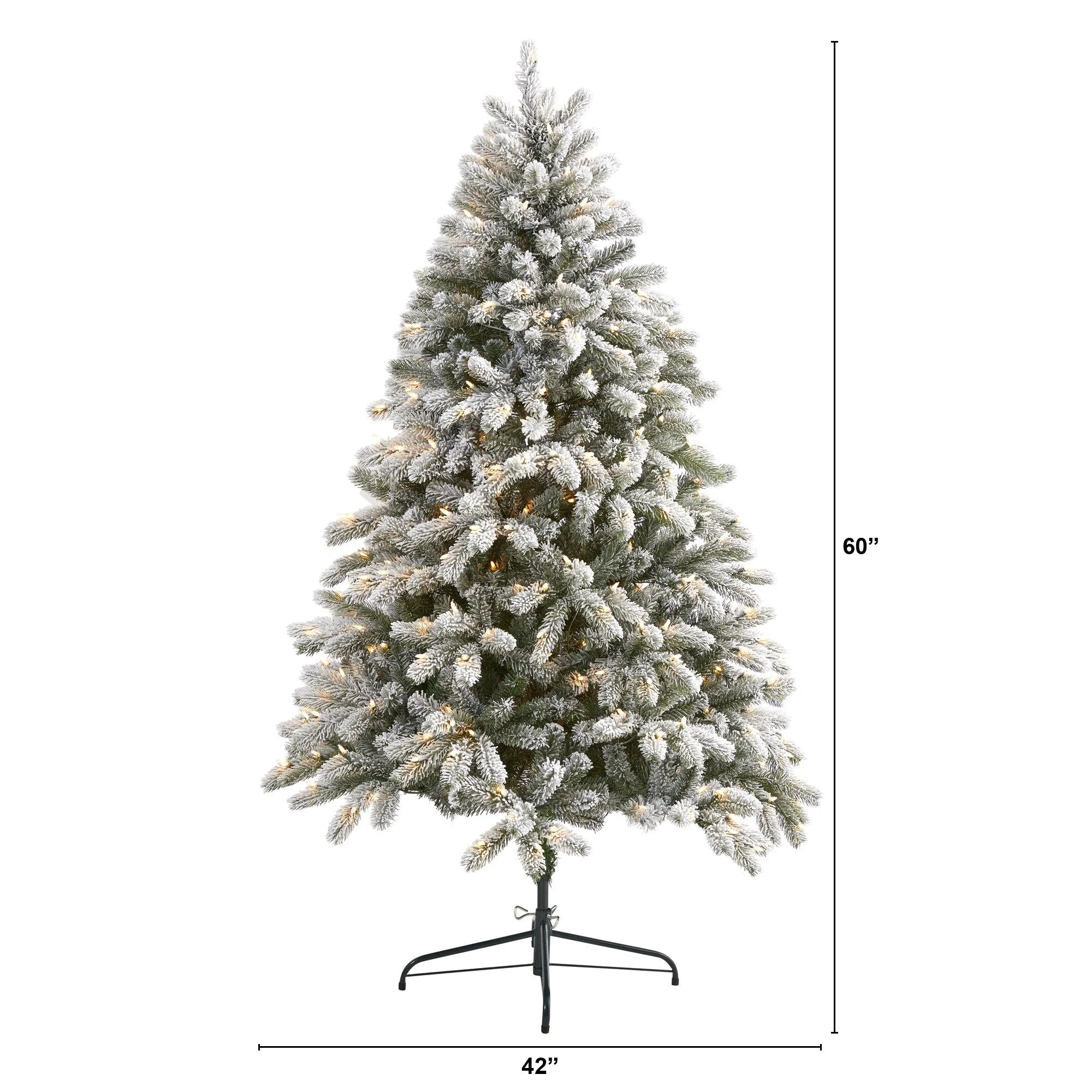 6’ Flocked South Carolina Spruce Artificial Christmas Tree with 450 Clear Lights and 925 Bendable Branches - Image 2