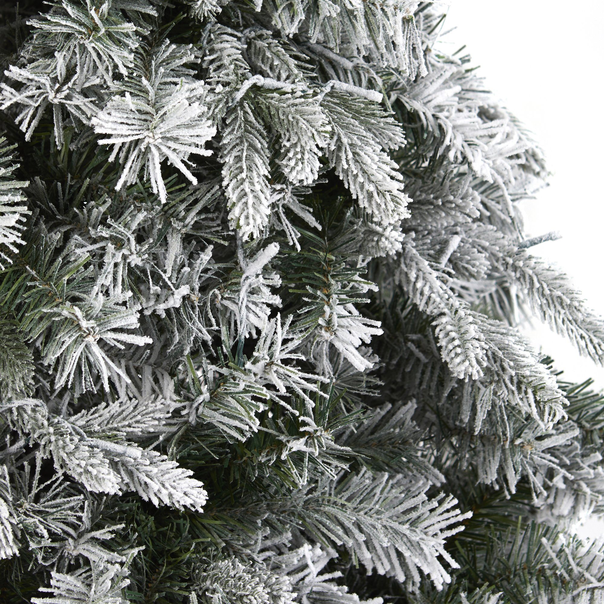 6' Flocked Vermont Mixed Pine Artificial Christmas Tree with 300 Clear LEDs Lights - Image 5