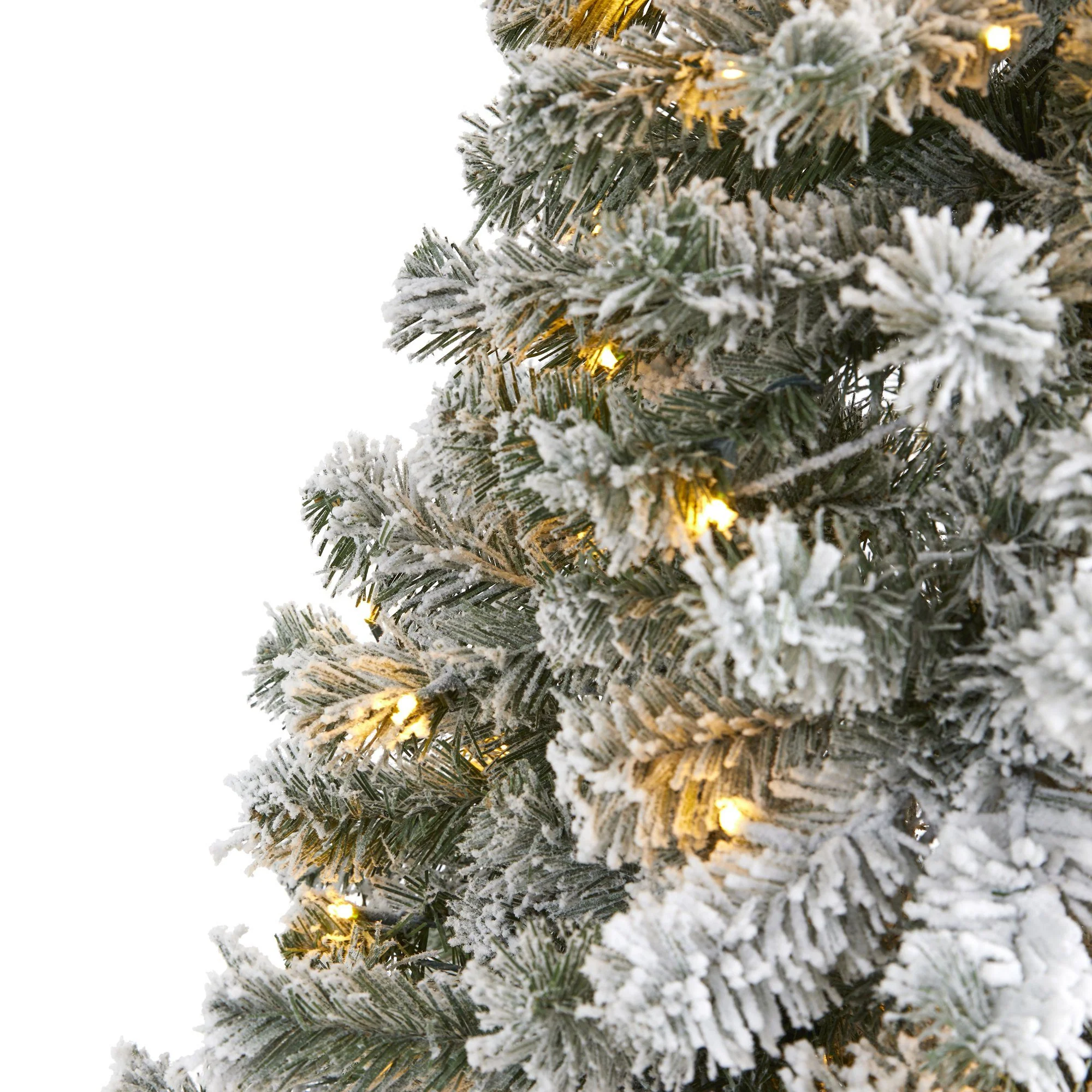 6' Flocked West Virginia Fir Artificial Christmas Tree with 250 Clear LED Lights - Image 3