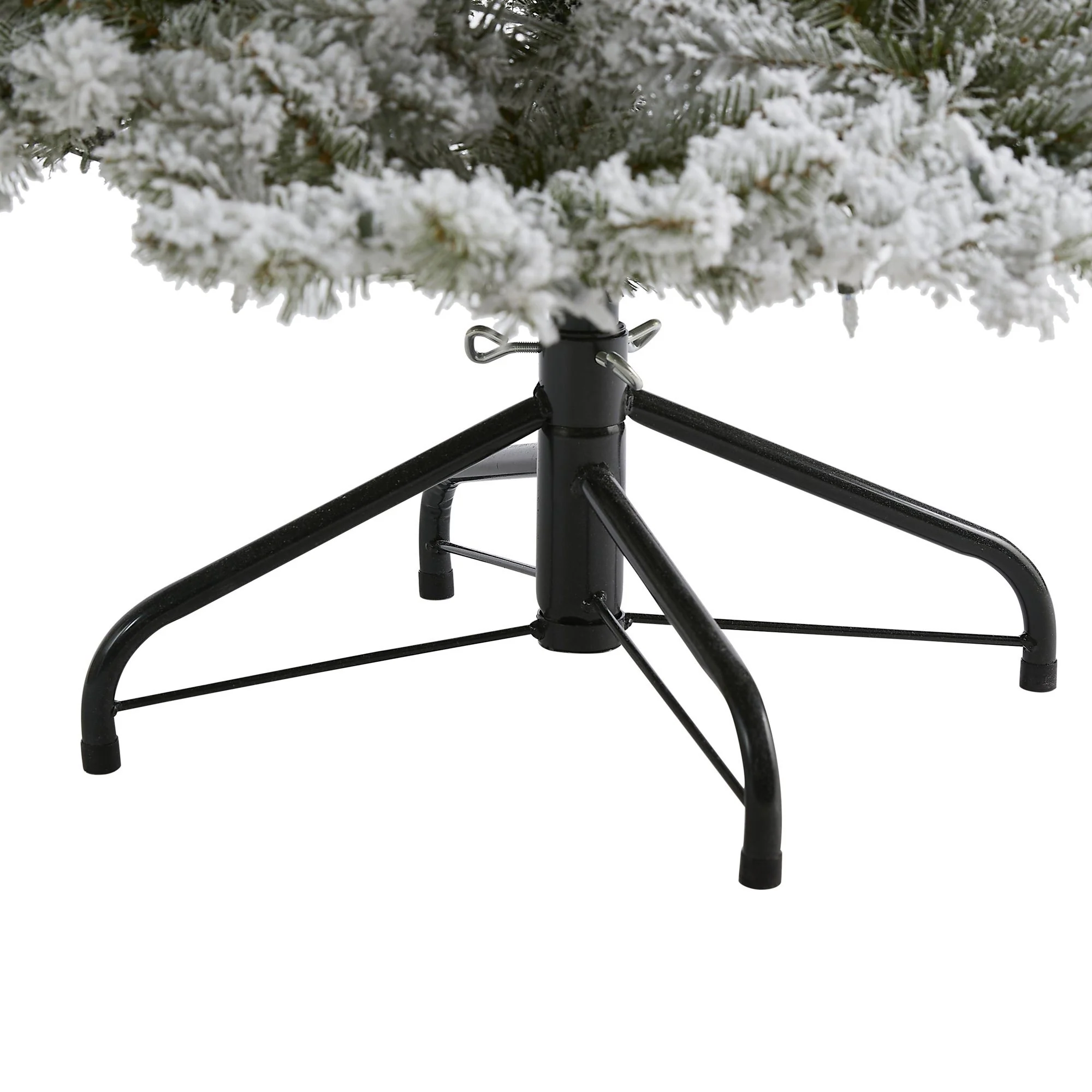 6’ Flocked West Virginia Spruce Artificial Christmas Tree with 300 Clear Lights and 850 Bendable Branches - Image 4
