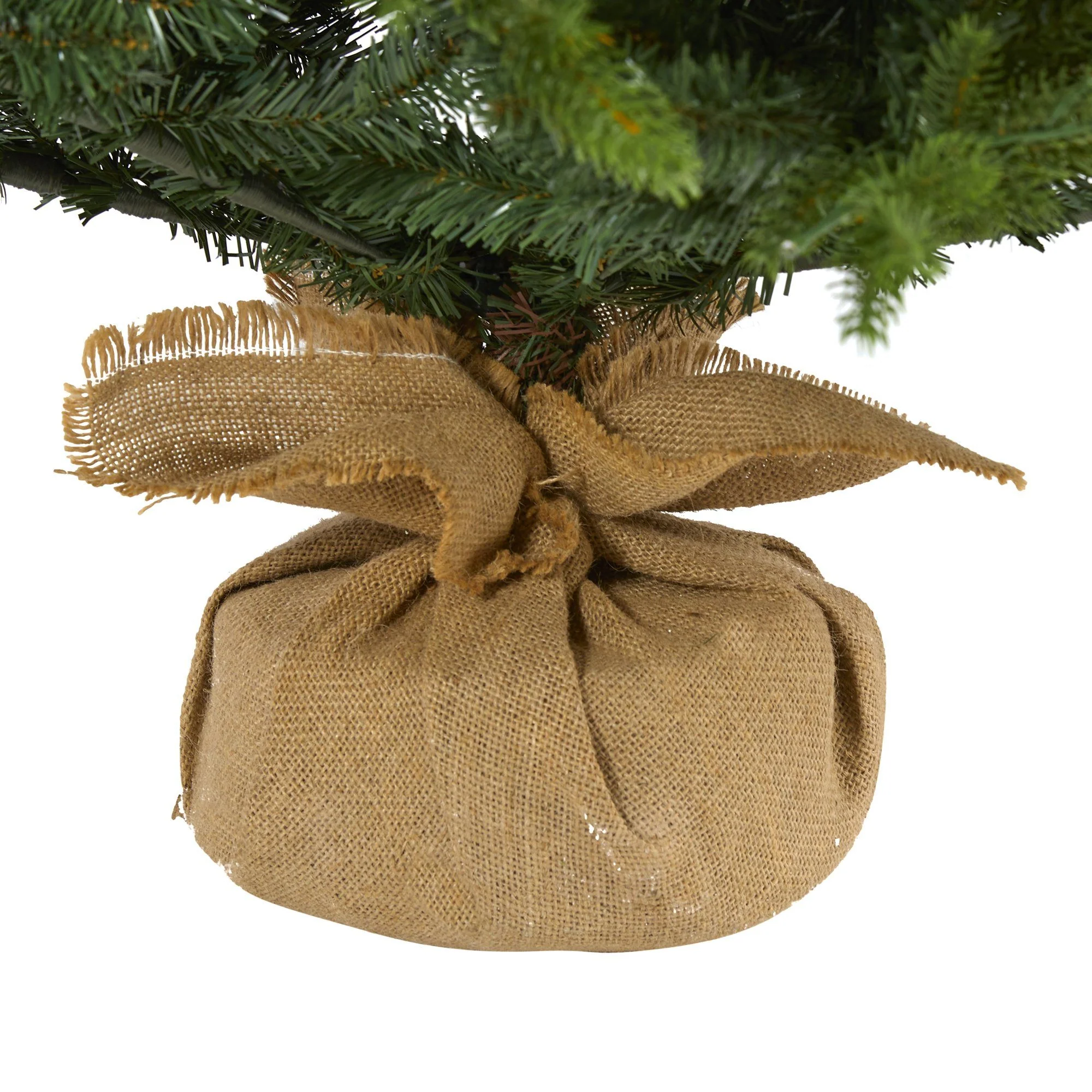 6’ Fraser Fir “Natural Look” Artificial Christmas Tree with 300 Clear LED Lights, a Burlap Base and 2113 Bendable Branches - Image 4