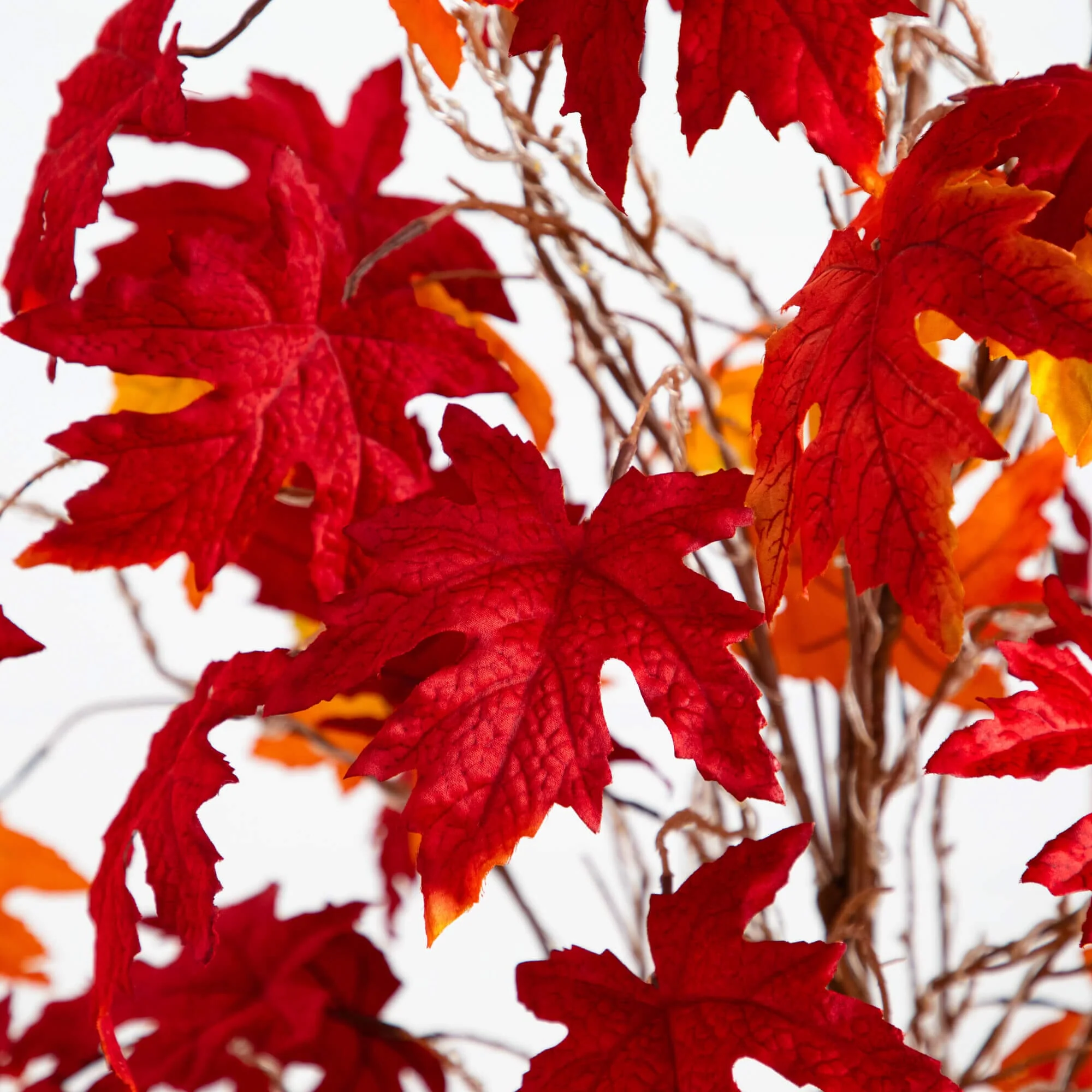 6' Pre-Lit Autumn Weeping Maple Artificial Fall Tree with 300 Warm White LED Lights - Image 3