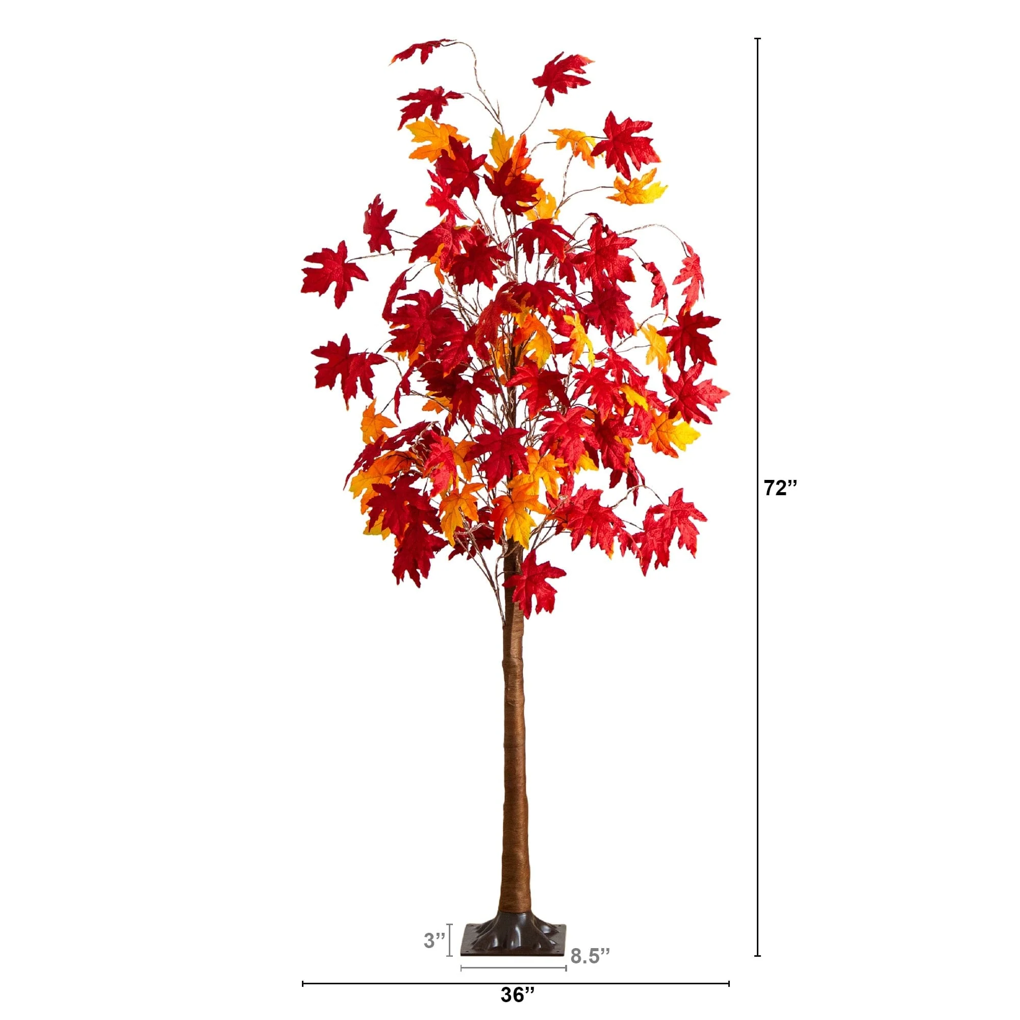 6' Pre-Lit Autumn Weeping Maple Artificial Fall Tree with 300 Warm White LED Lights - Image 7