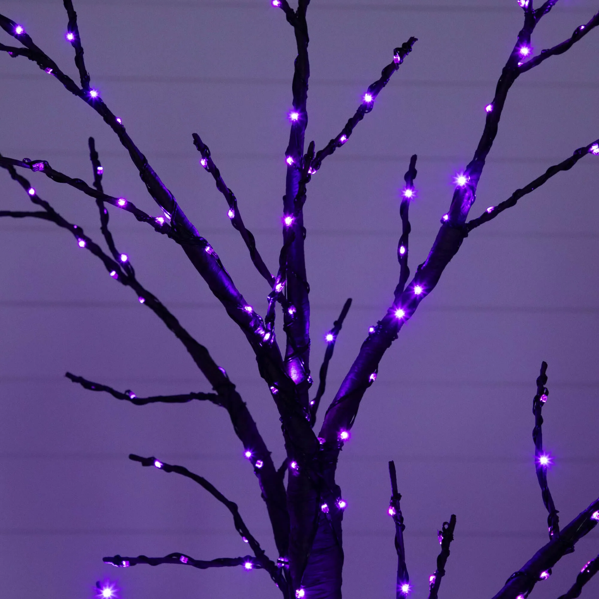 6'  Pre-Lit Artificial Halloween Twig Tree with 480 Orange & Purple LED Lights - Image 2