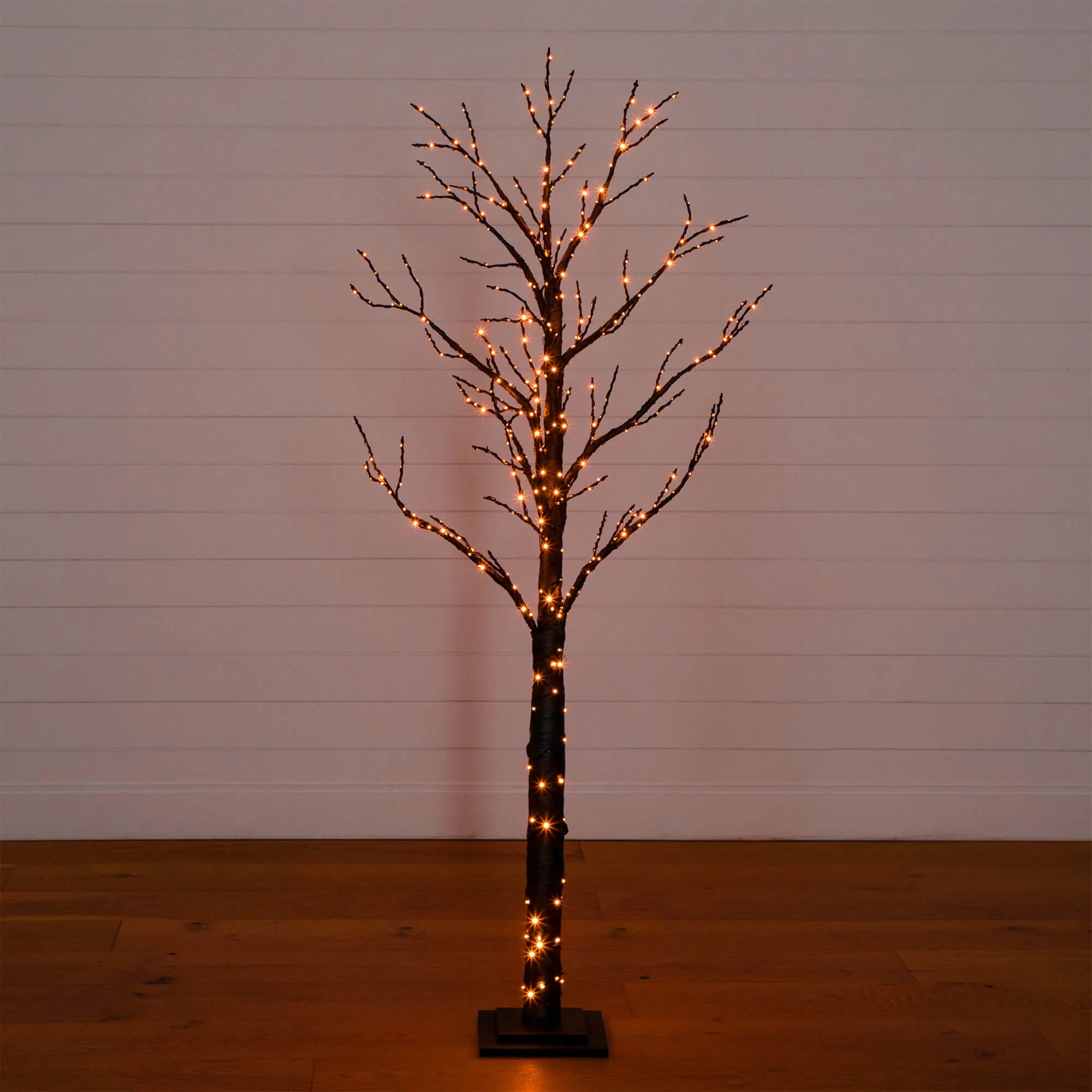 6'  Pre-Lit Artificial Halloween Twig Tree with 480 Orange & Purple LED Lights - Image 4