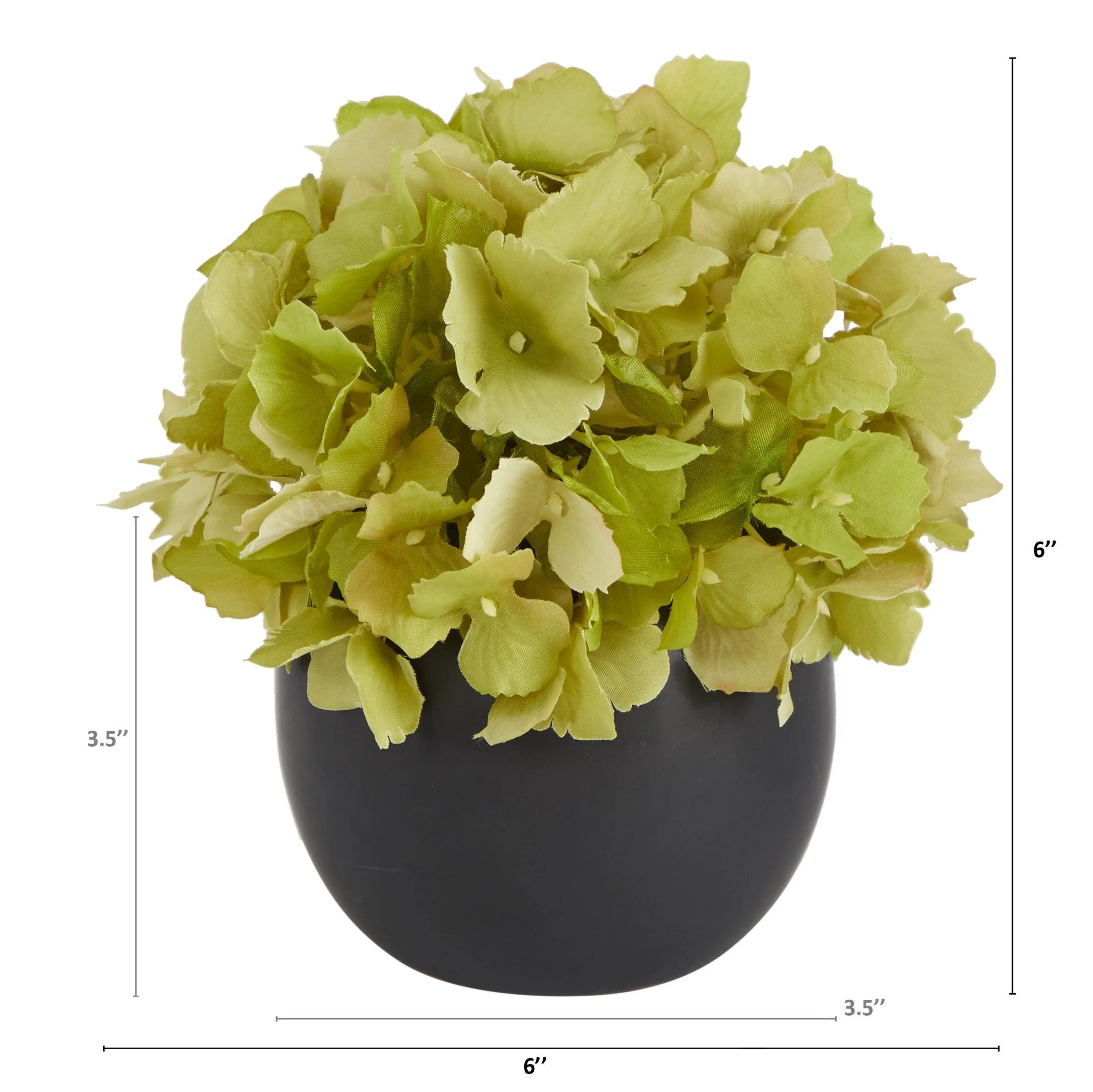 6” Hydrangea Artificial Arrangement in Decorative Vase - Image 2