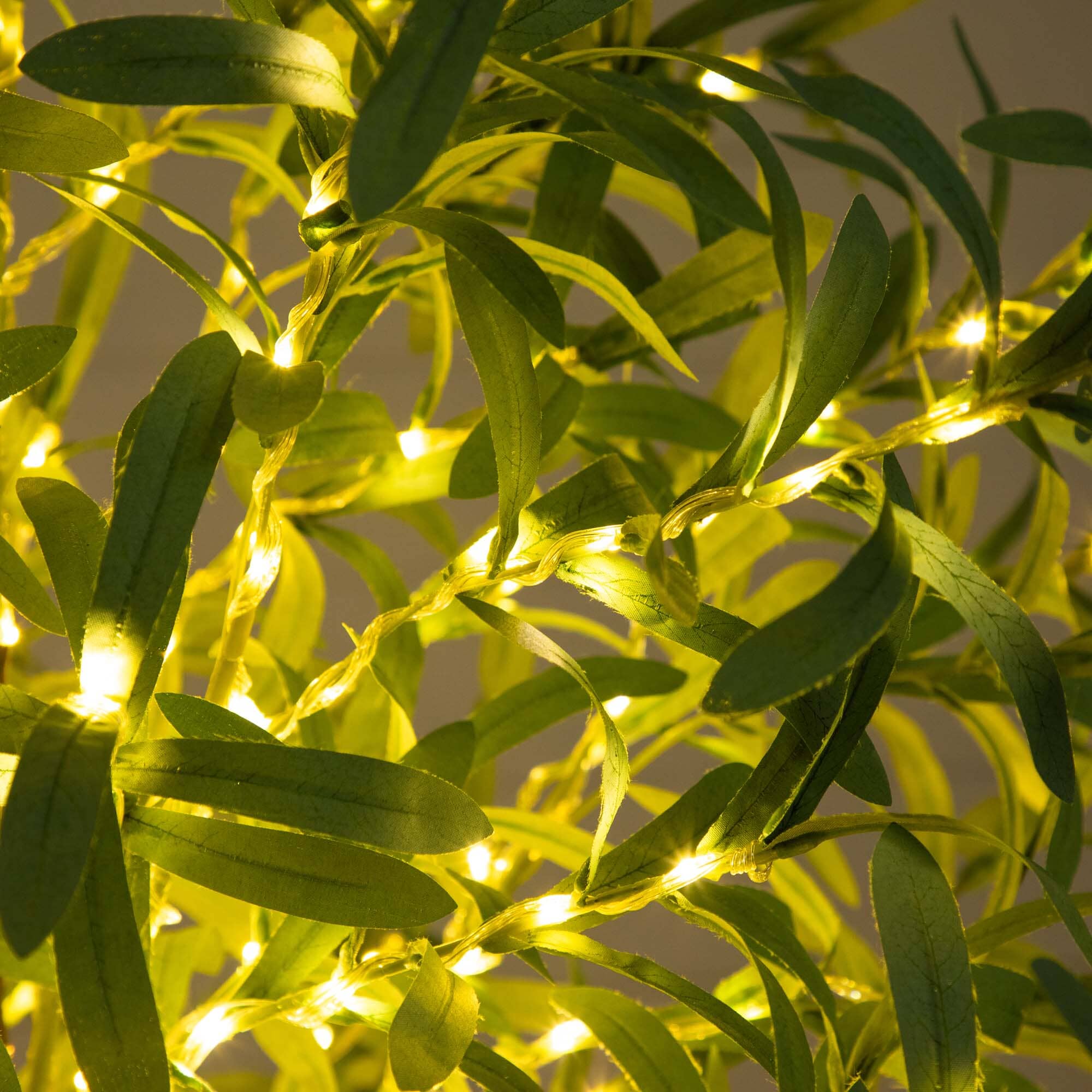 6’ Lighted Artificial Olive Tree with 420 Warm White LED Lights - Image 2