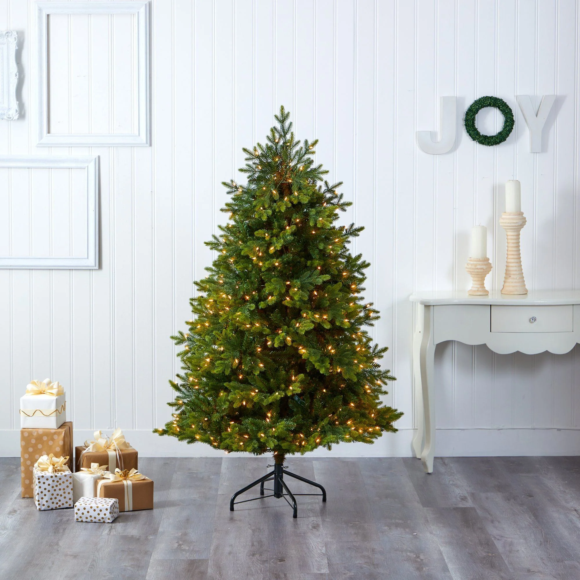 6’ North Carolina Fir Artificial Christmas Tree with 450 Clear Lights and 2303 Bendable Branches - Image 6