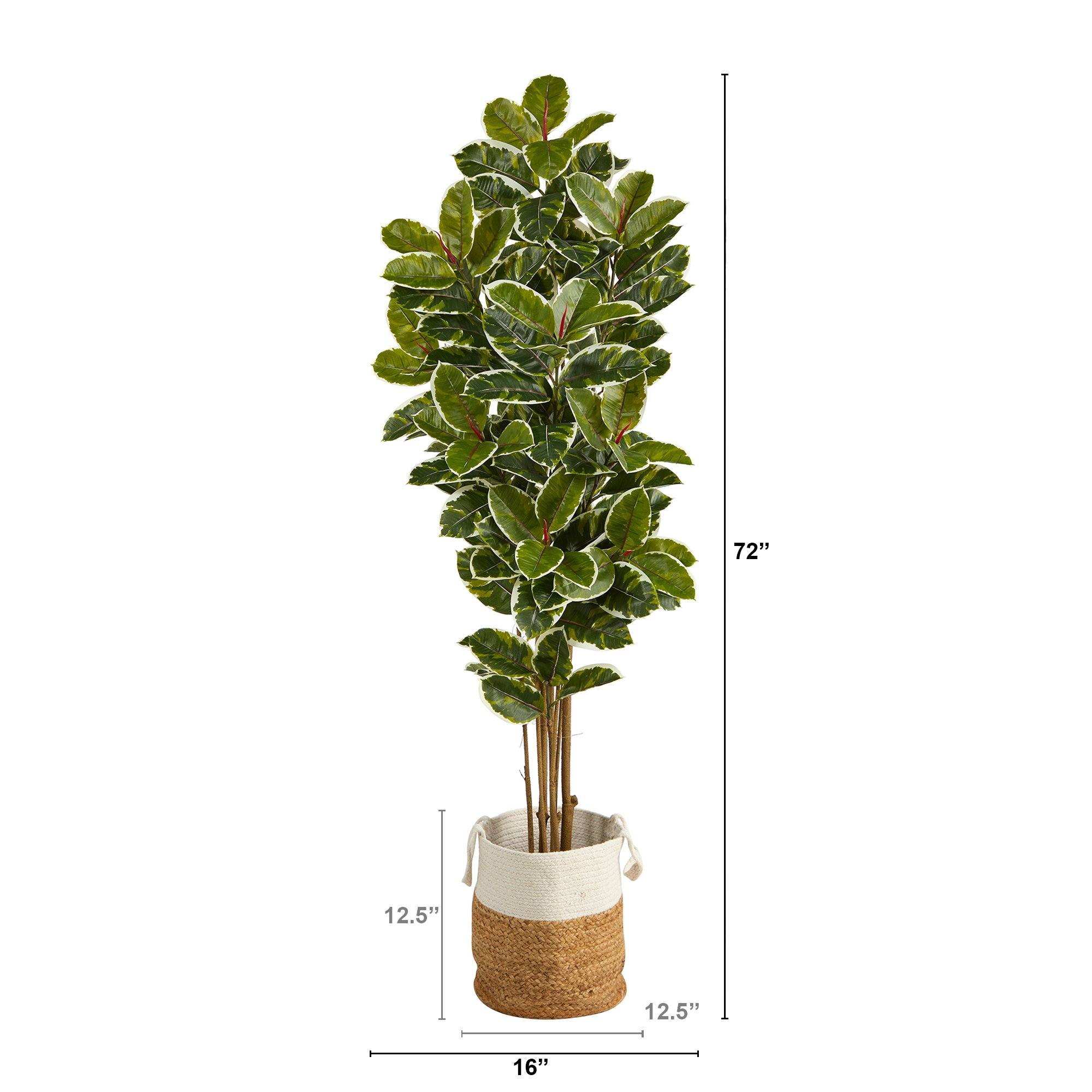 6’ Oak Artificial Tree in Handmade Natural Jute and Cotton Planter UV Resistant (Indoor/Outdoor) - Image 2