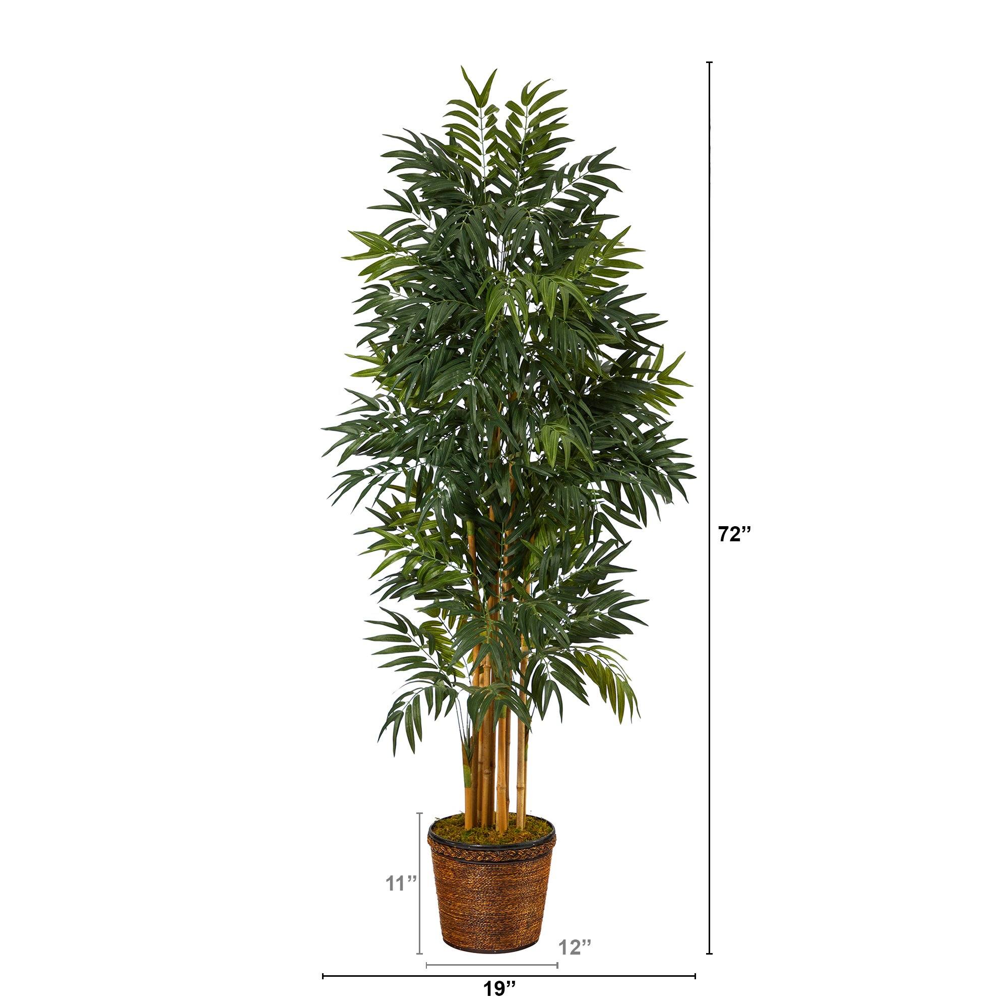 6’ Phoenix Artificial Palm Tree in Wicker Planter - Image 2