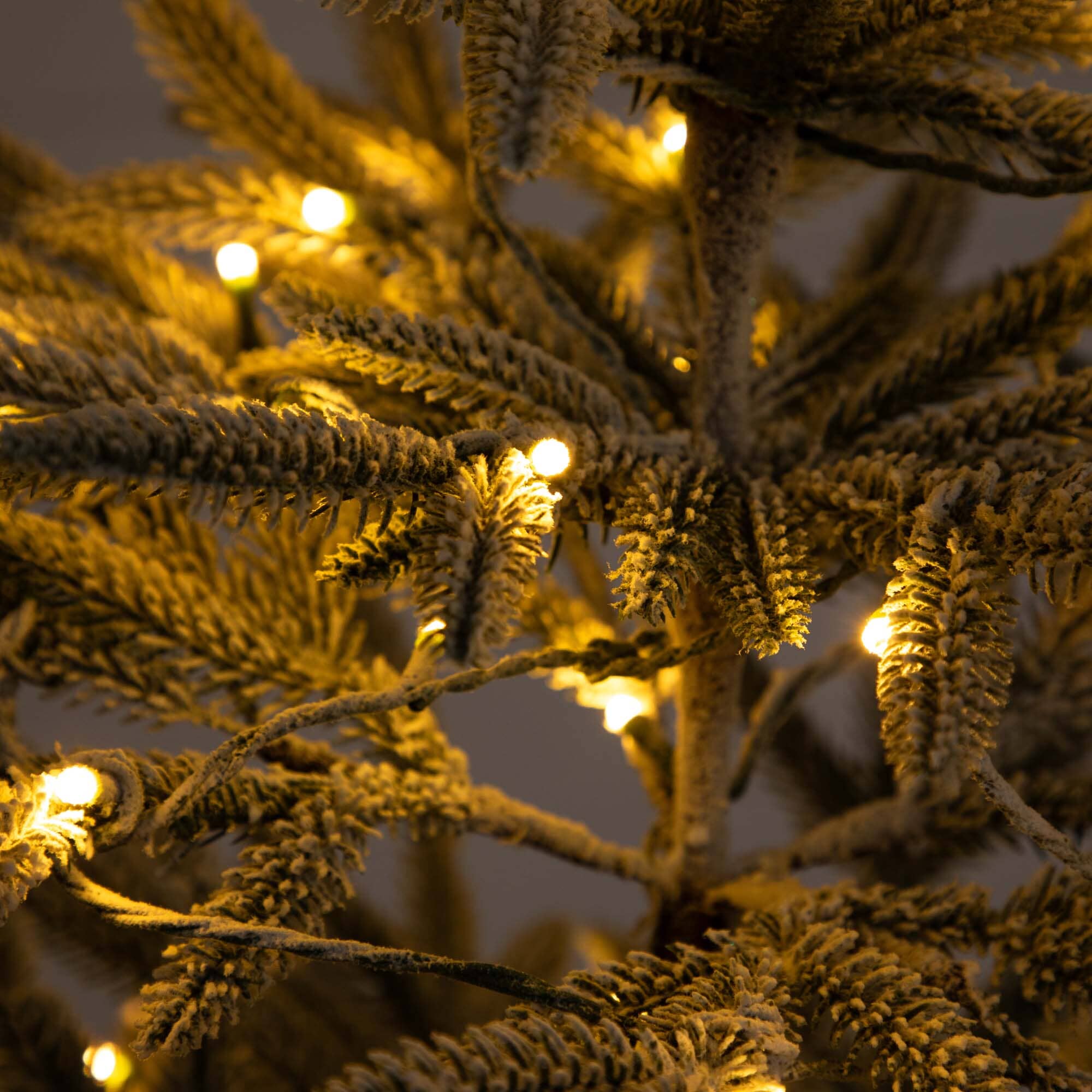 6’ Pre-Lit Artificial Flocked Woodland Fir Christmas Tree with 150 Warm White LED Lights - Image 2