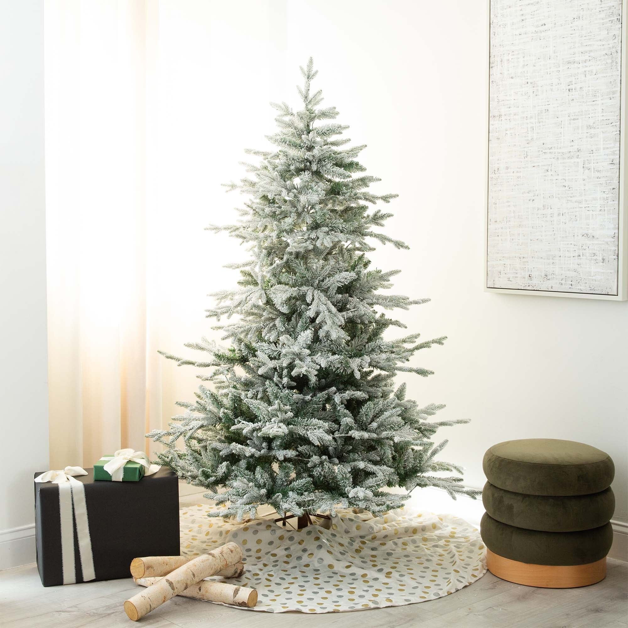 6' Pre-Lit Artificial Fraser Fir Flocked Christmas Tree with Instant Connect Technology and 280 Warm White LED Lights - Image 3