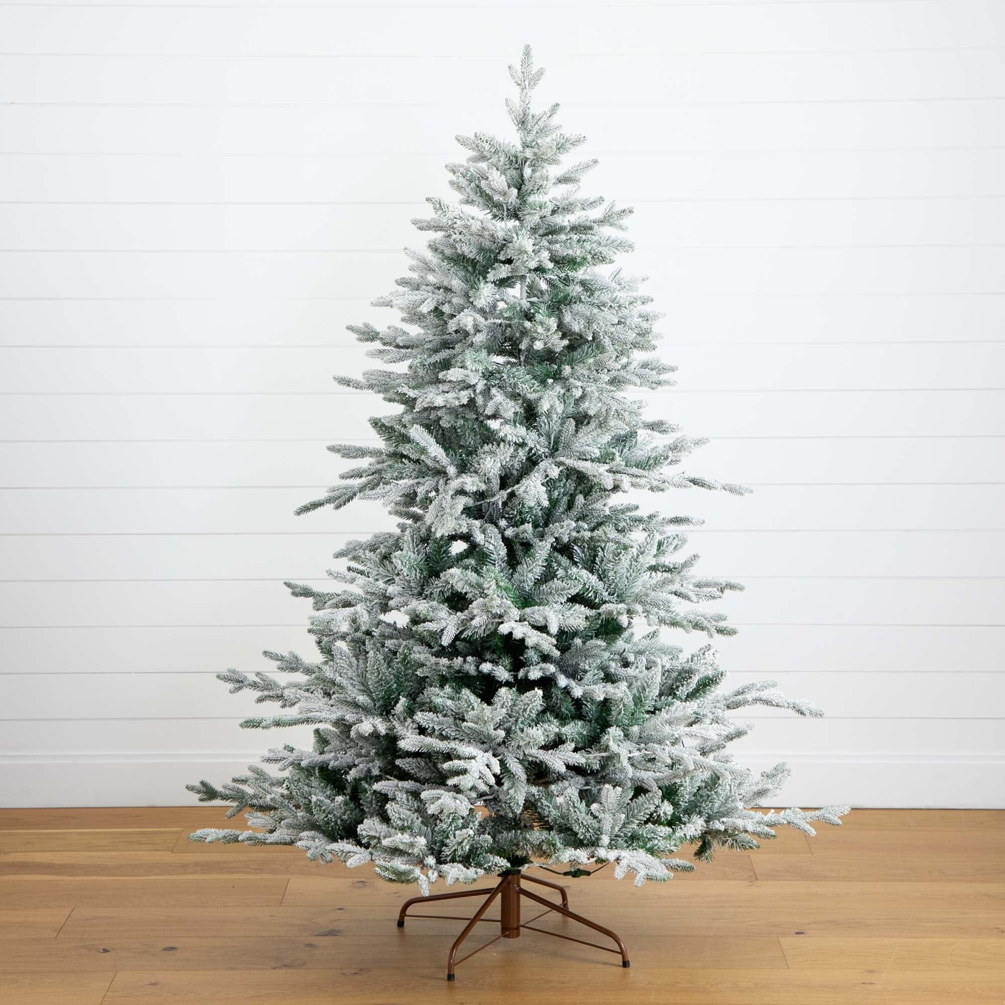 6' Pre-Lit Artificial Fraser Fir Flocked Christmas Tree with Instant Connect Technology and 280 Warm White LED Lights - Image 4