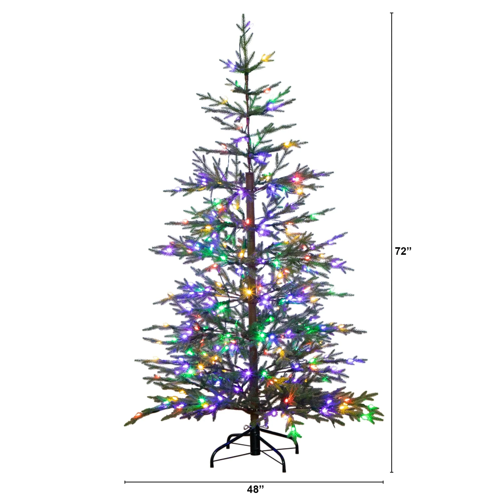 6’ Pre-Lit Artificial Natural Fresh Cut Fir Christmas Tree with Instant Connect Technology and 230 Color Changing LED Dewdrop Lights - Image 9
