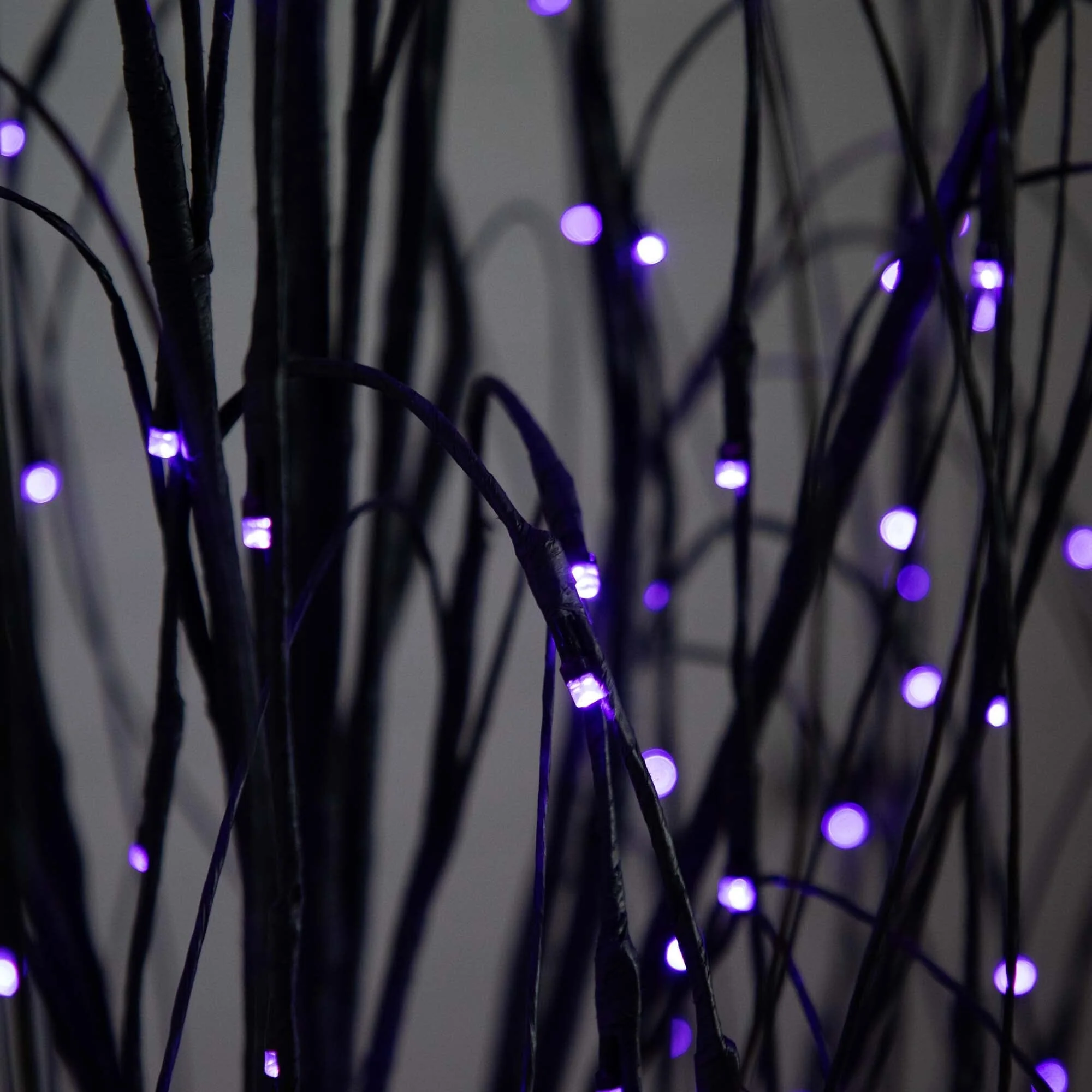 6’ Pre-Lit Halloween Black Willow Artificial Tree with 160 Orange & Purple LED Lights - Image 2
