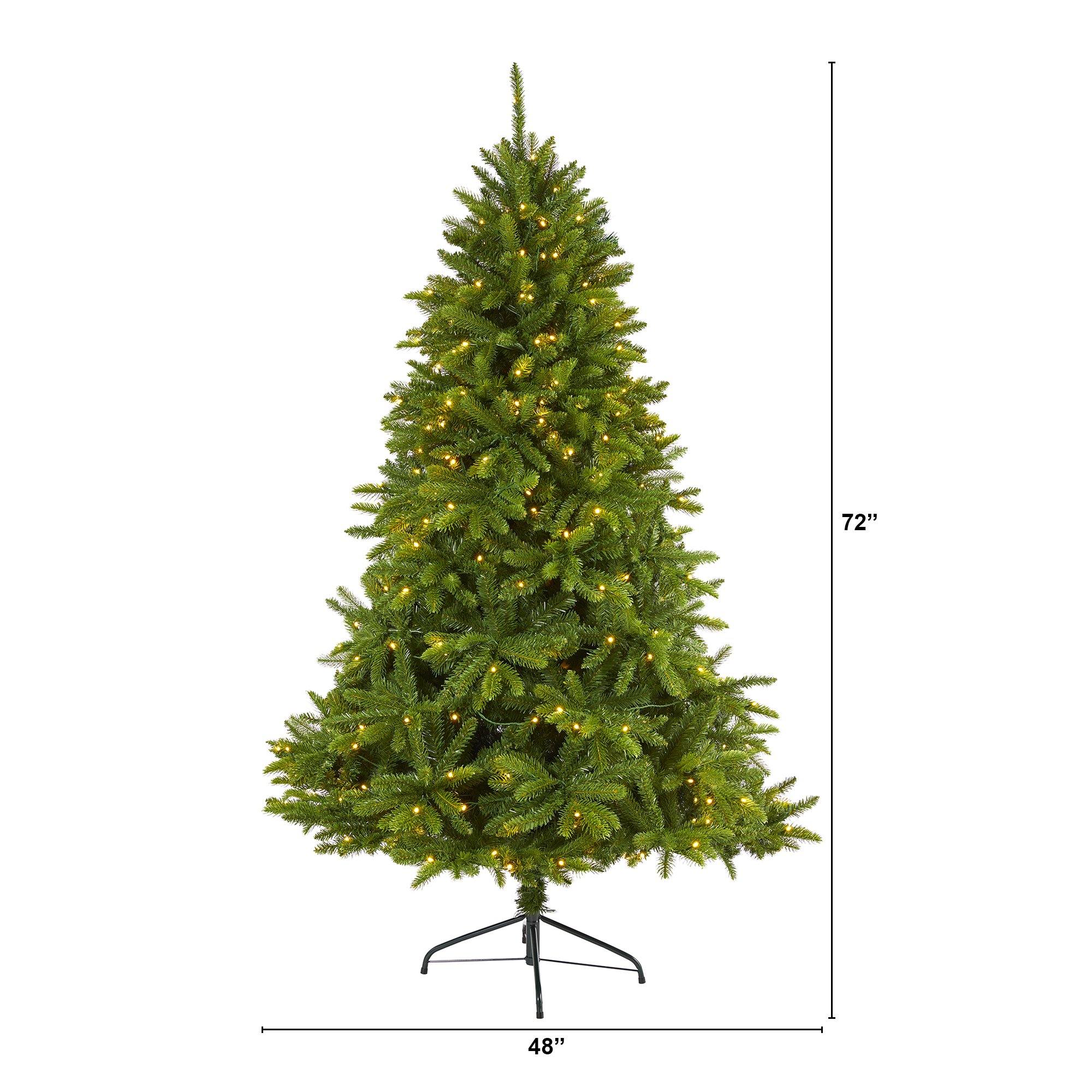 6’ Sierra Spruce “Natural Look” Artificial Christmas Tree with 300 Clear LED Lights and 1357 Bendable Branches - Image 2