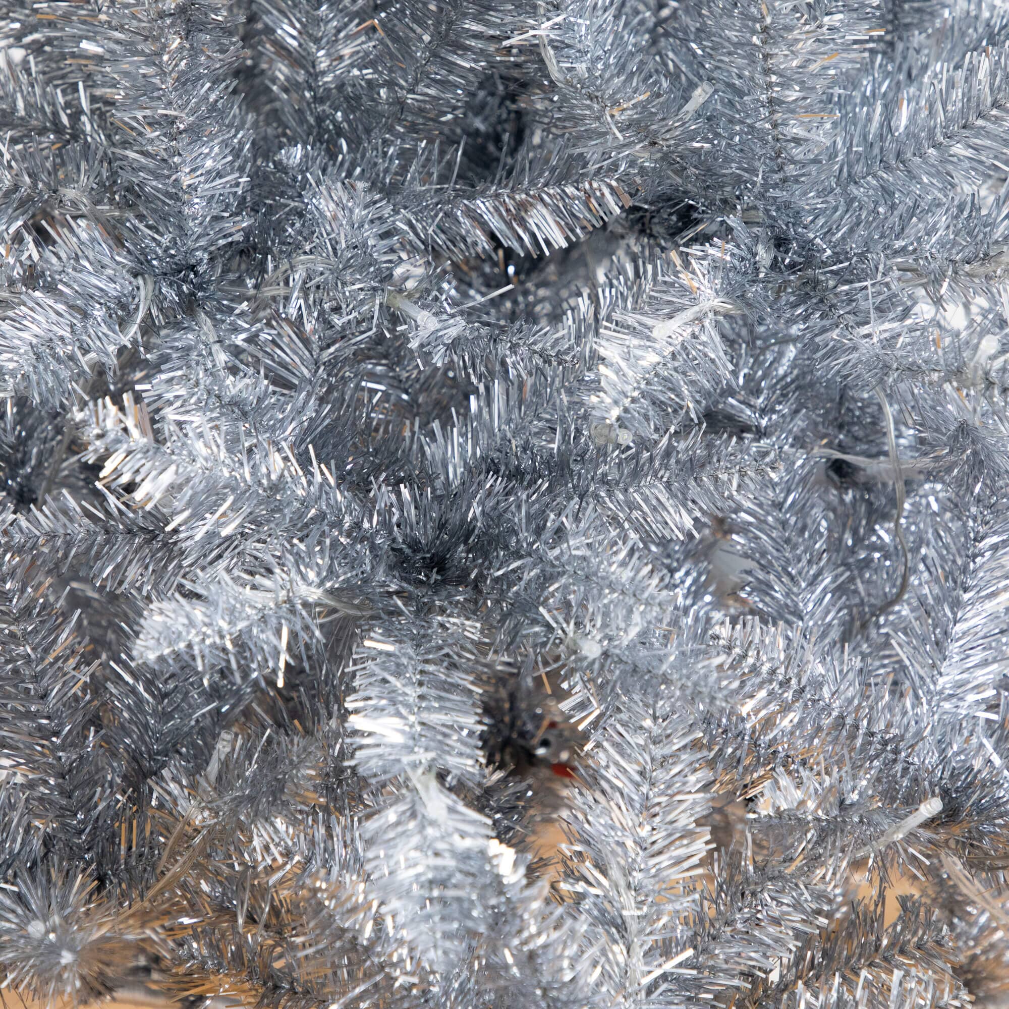 6' Artificial Silver Christmas Tree with 300 Cool White LED Lights - Image 5