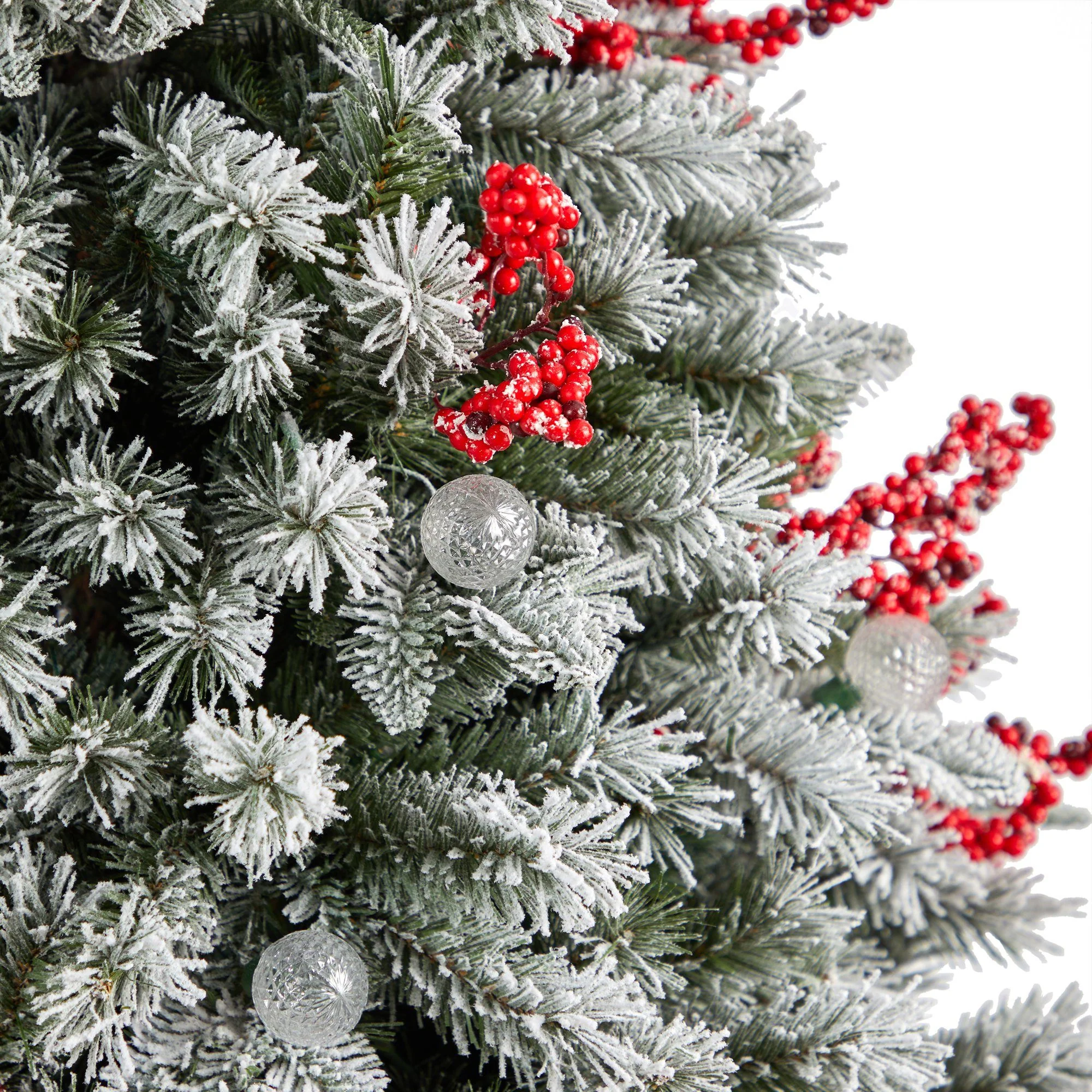 6' Snow Tipped Norwegian Fir Pre-Lit Tree with 200 LED Lights, 50 LED Globe Lights - Image 5