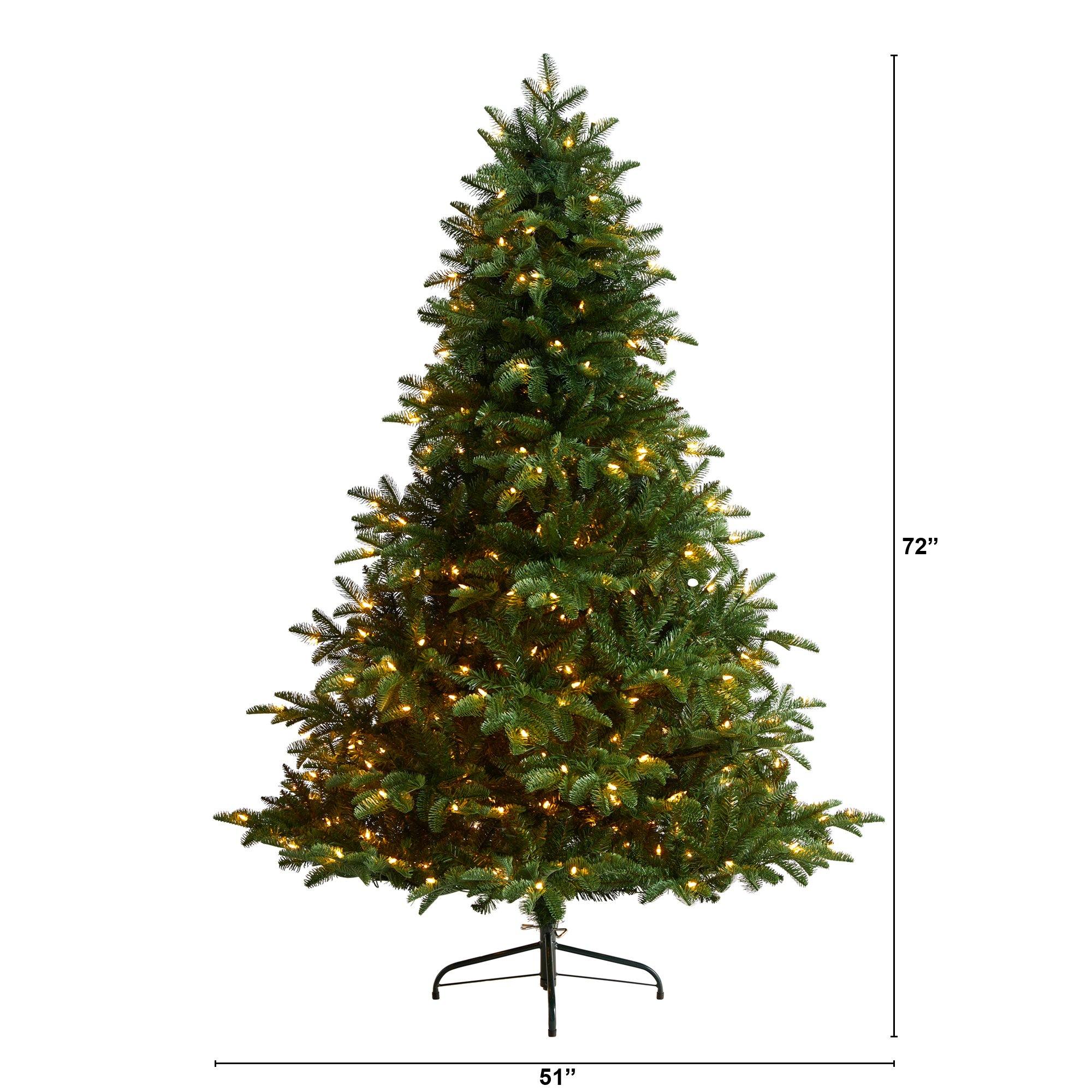 6’ South Carolina Spruce Christmas Tree with 400 White Warm Lights and 1908 Bendable Branches - Image 2
