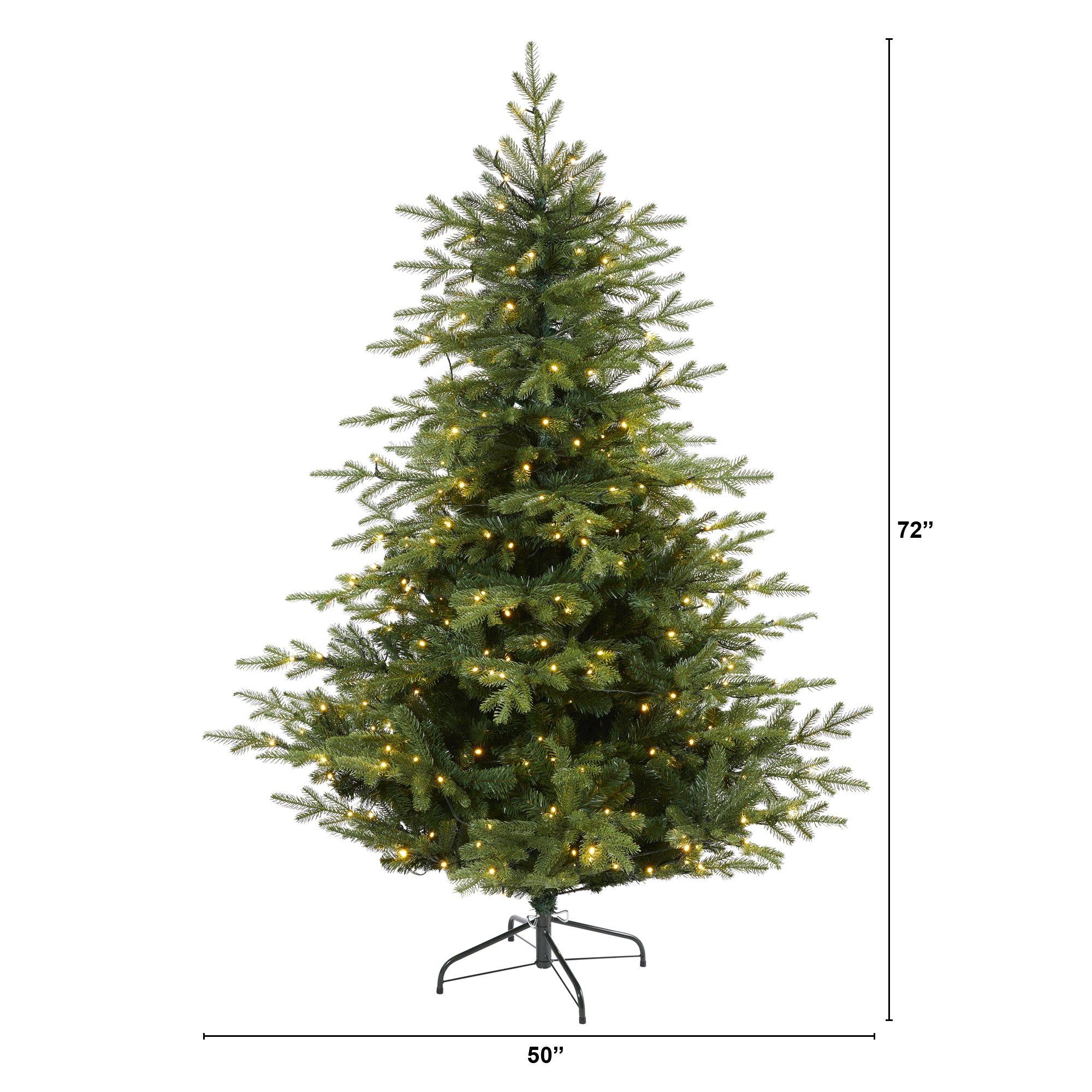6’ Swedish Fir Artificial Christmas Tree with 350 Warm White LED Lights and 963 Bendable Branches - Image 2