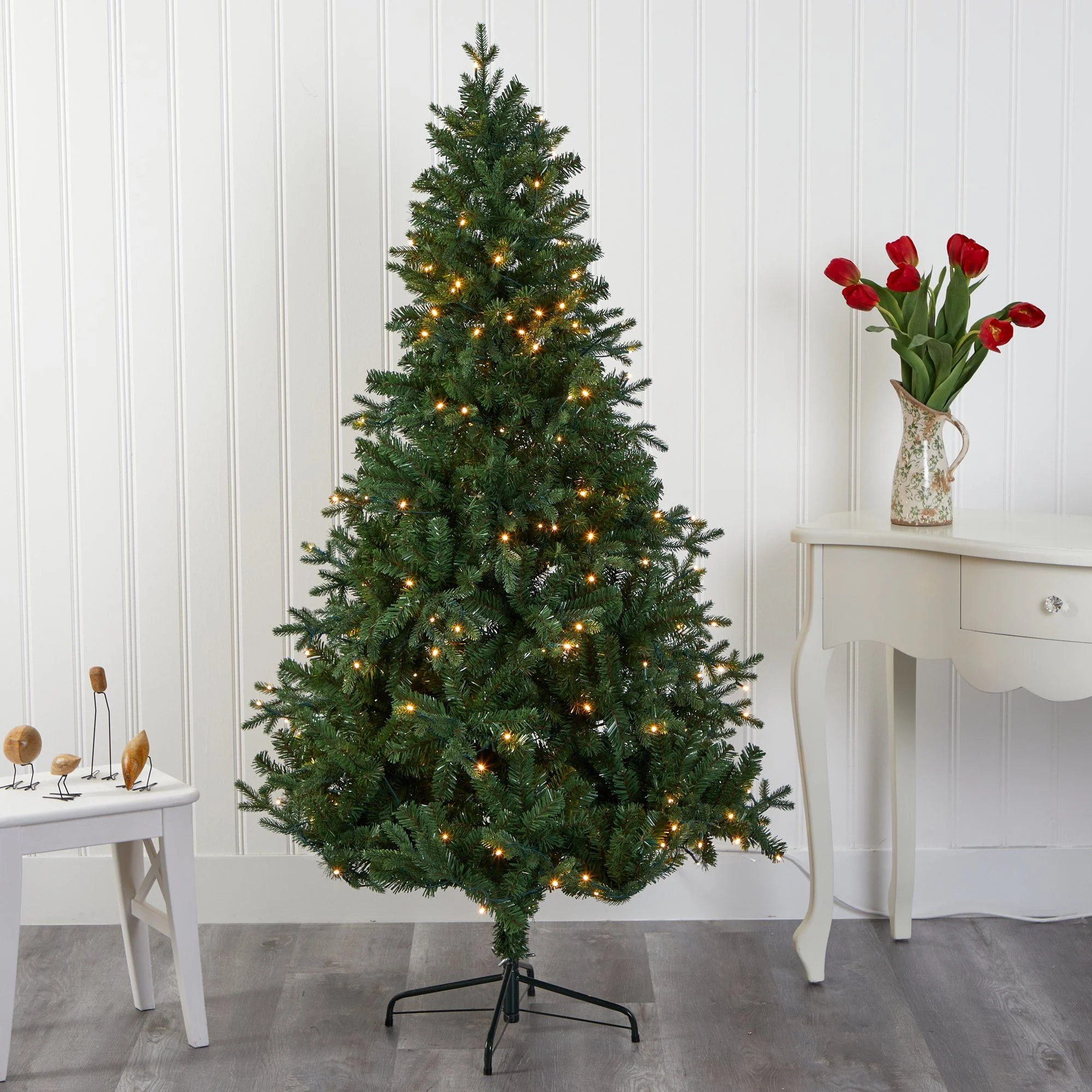 6' Vermont Fir Artificial Christmas Tree with 250 Clear LED Lights - Image 8