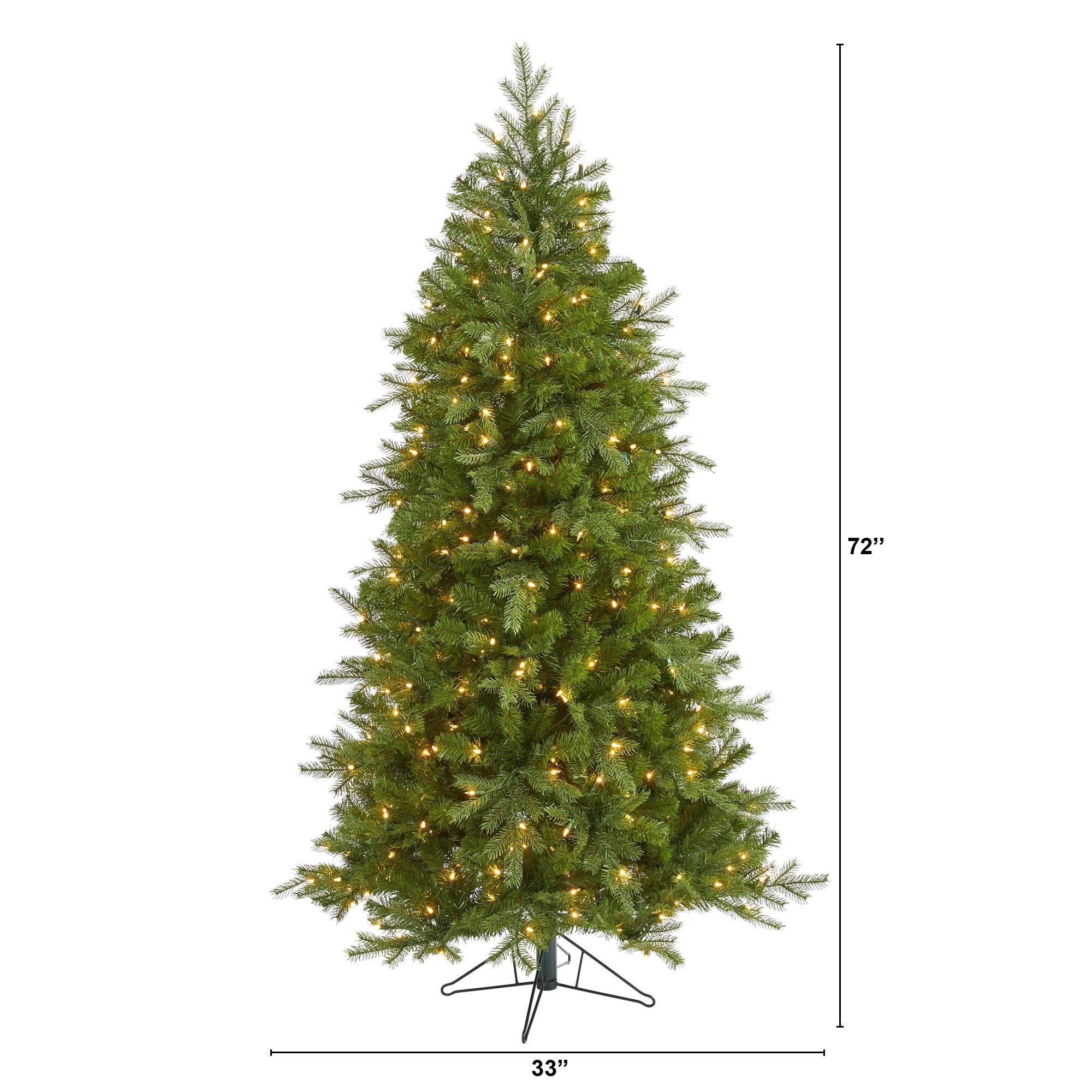 6' Vienna Fir Artificial Christmas Tree with 400 Warm White Lights and 843 Bendable Branches - Image 2