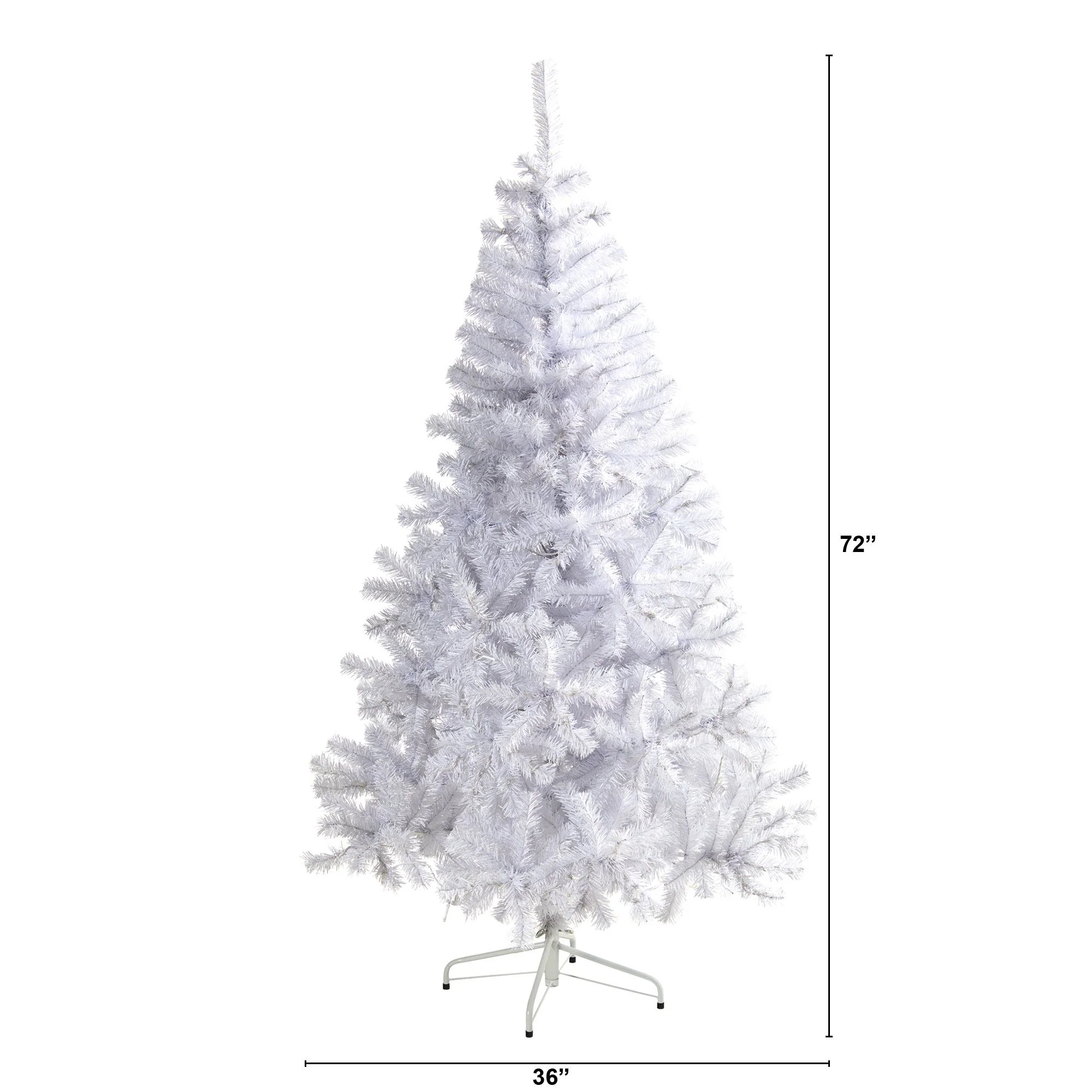 6’ White Artificial Christmas Tree with 680 Bendable Branches and 250 Clear LED Lights - Image 2