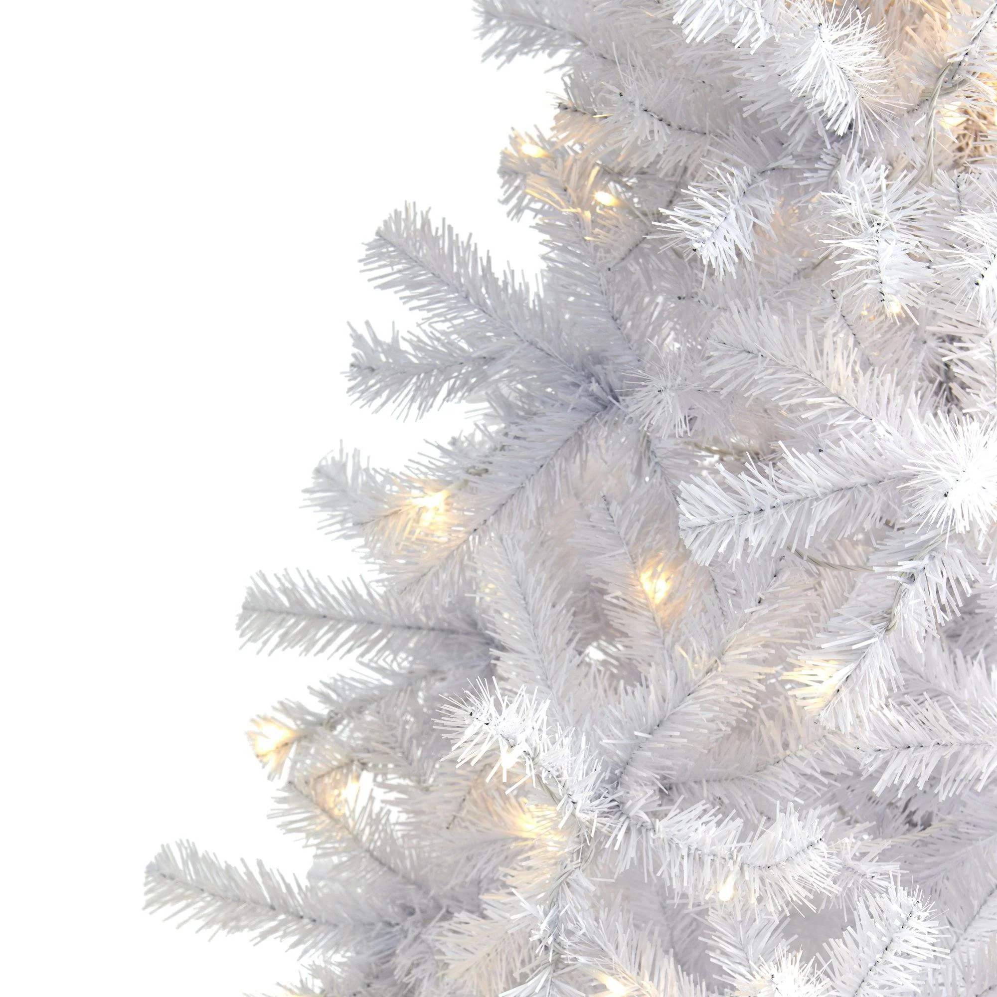6’ White Artificial Christmas Tree with 680 Bendable Branches and 250 Clear LED Lights - Image 4