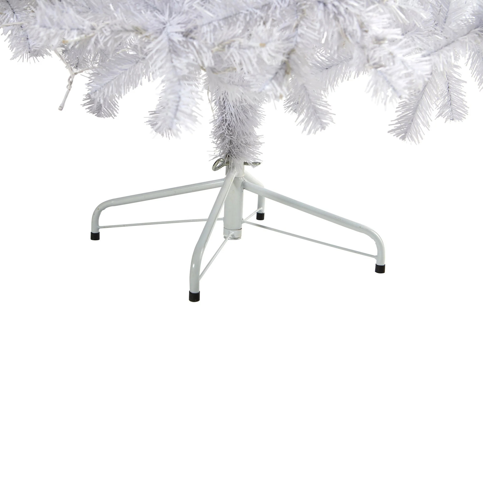 6’ White Artificial Christmas Tree with 680 Bendable Branches and 250 Clear LED Lights - Image 6