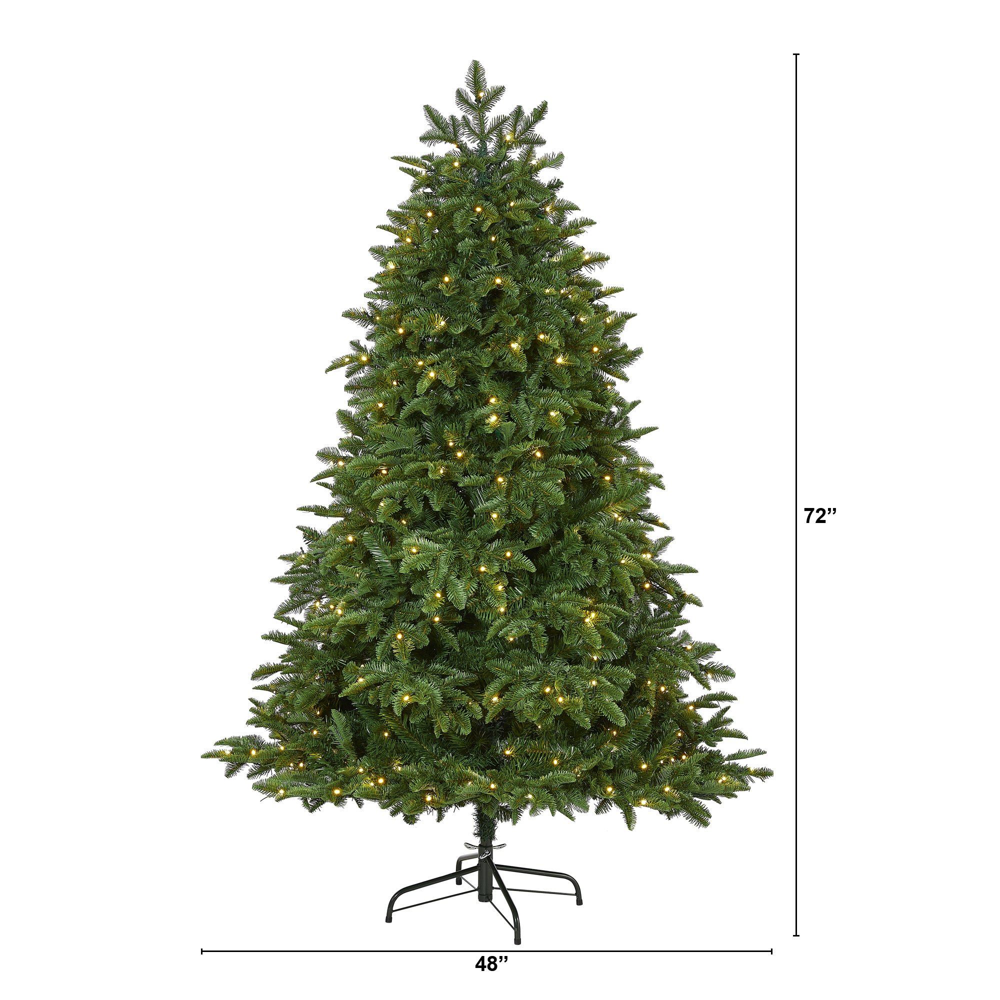 6’ Wyoming Fir Artificial Christmas Tree with 350 Clear LED Lights and 844 Bendable Branches - Image 2