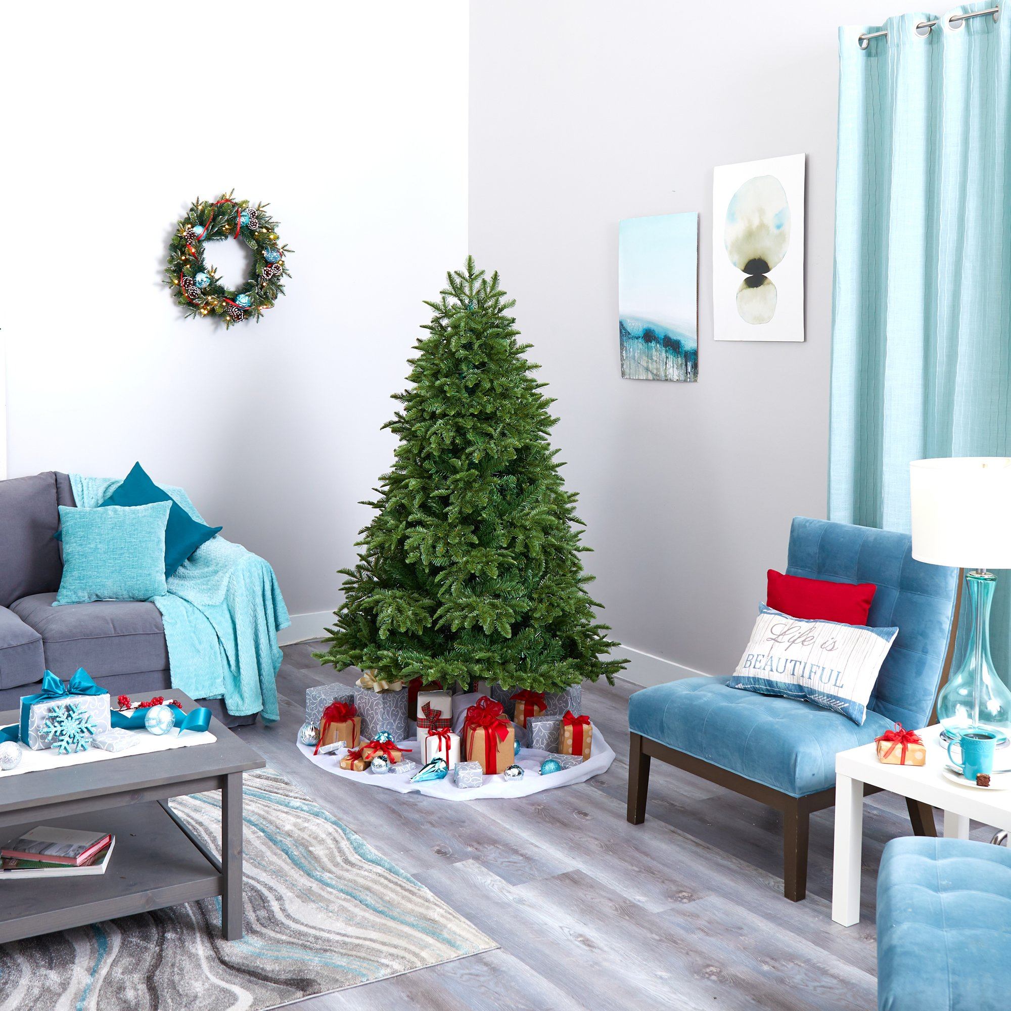 6’ Wyoming Fir Artificial Christmas Tree with 350 Clear LED Lights and 844 Bendable Branches - Image 5