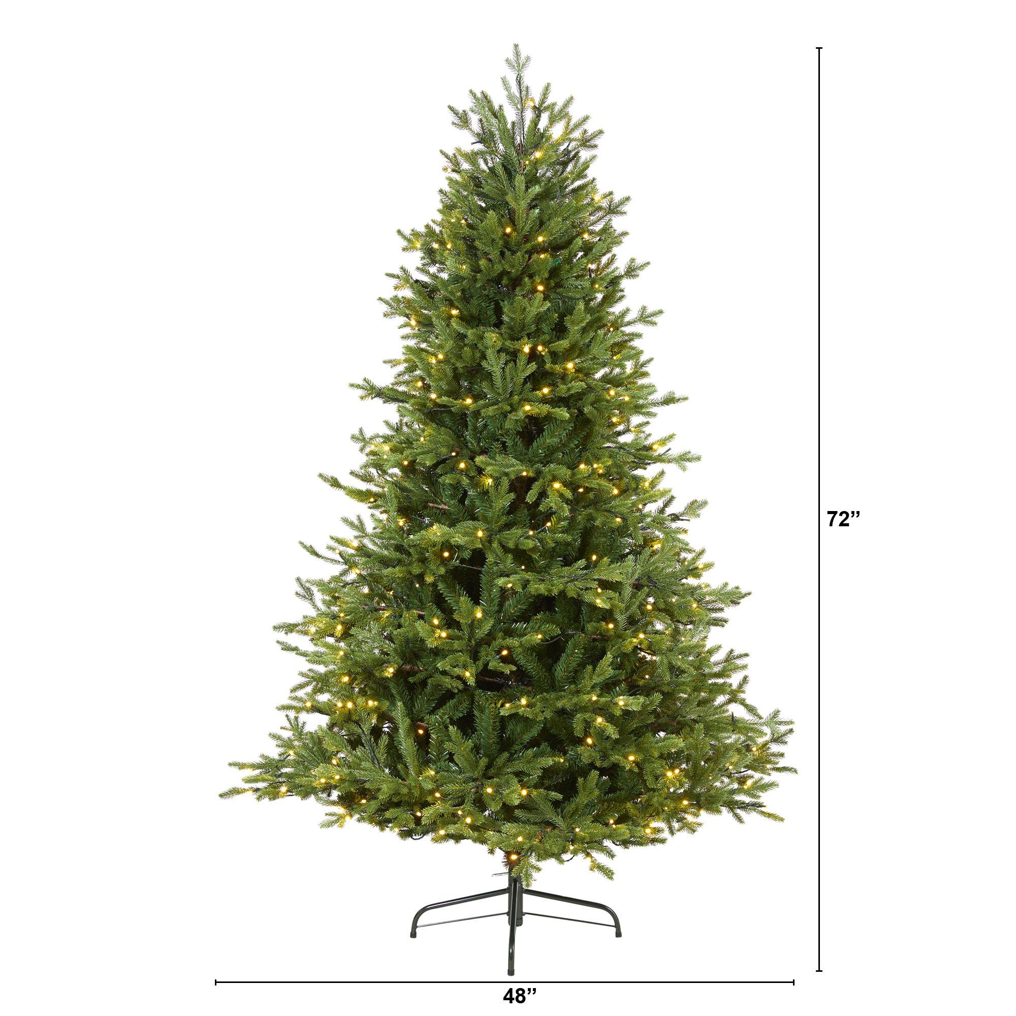 6’ Wyoming Spruce Artificial Christmas Tree with 400 Clear LED Lights and 1045 Bendable Branches - Image 2