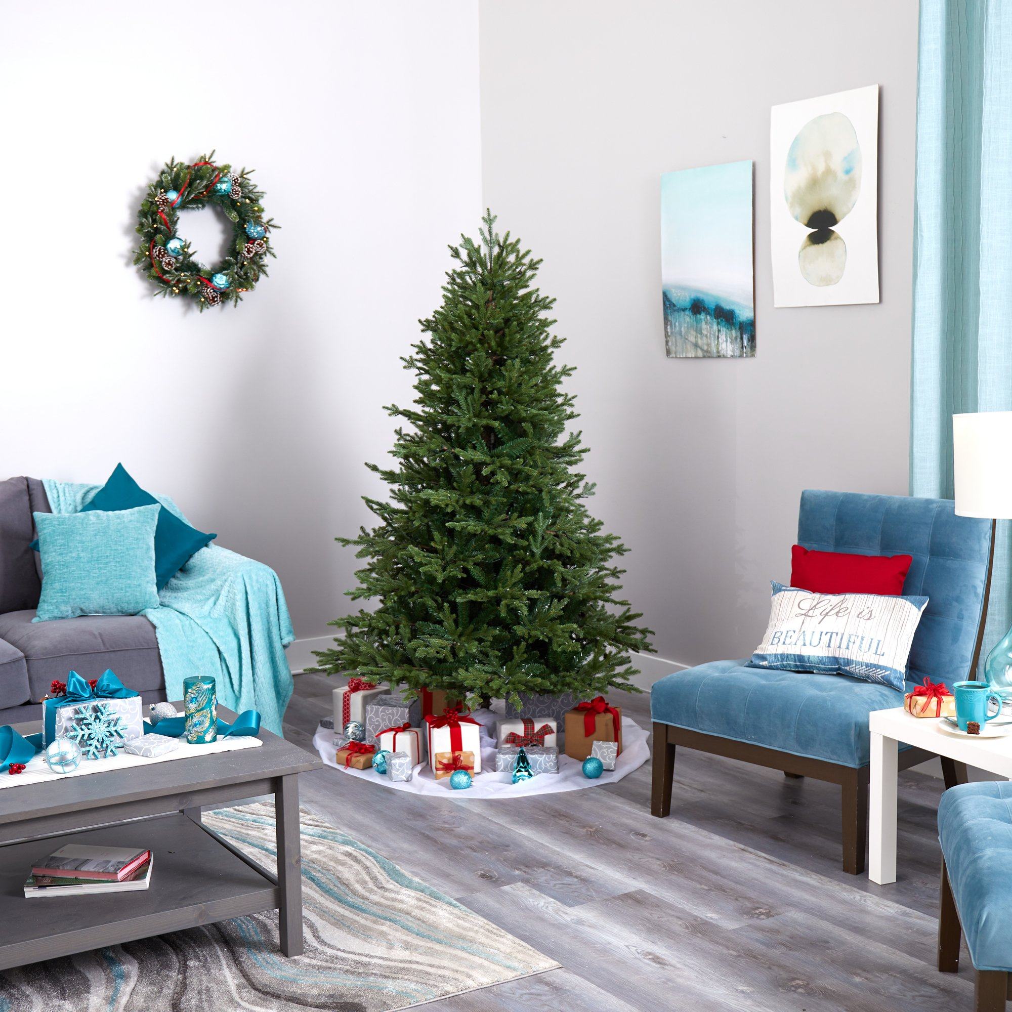 6’ Wyoming Spruce Artificial Christmas Tree with 400 Clear LED Lights and 1045 Bendable Branches - Image 7