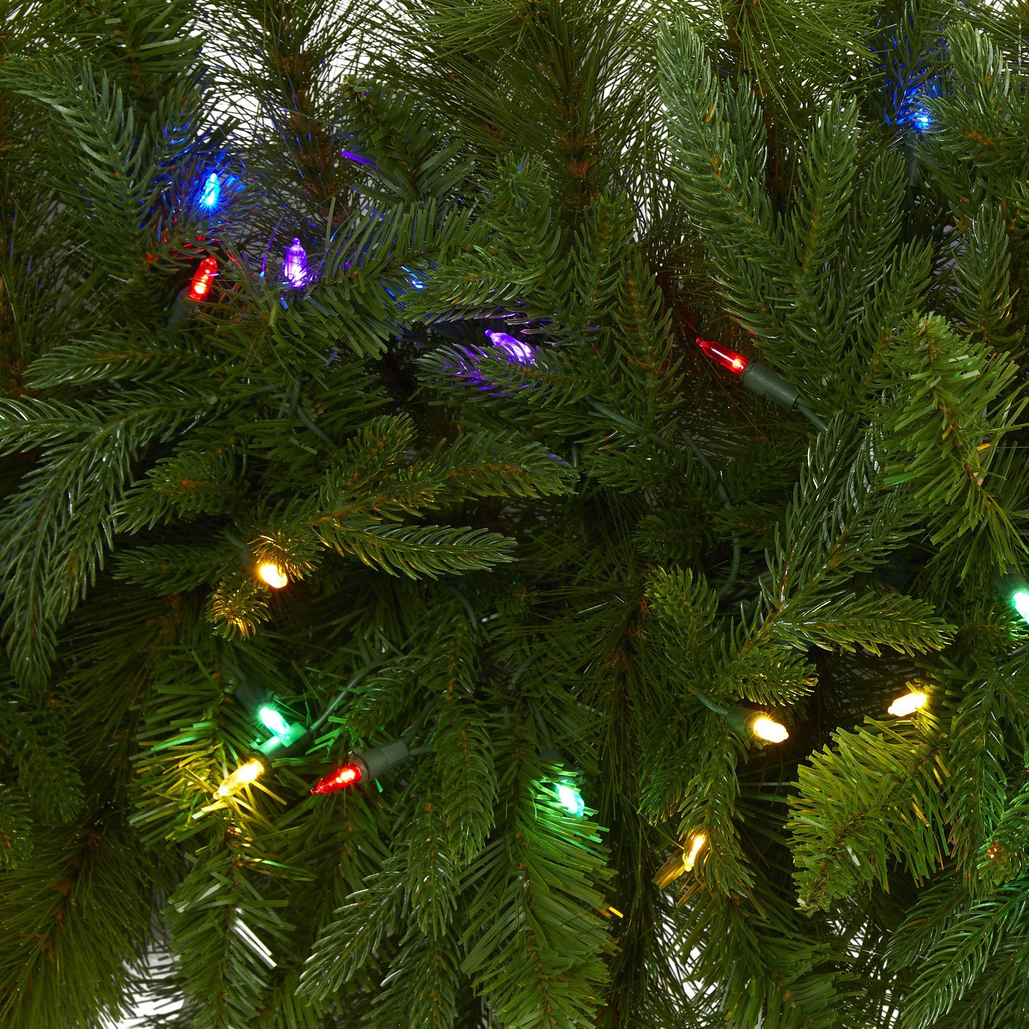 6' x 18” Christmas Pine Extra Wide Artificial Garland with 100 Multicolored LED Lights - Image 3