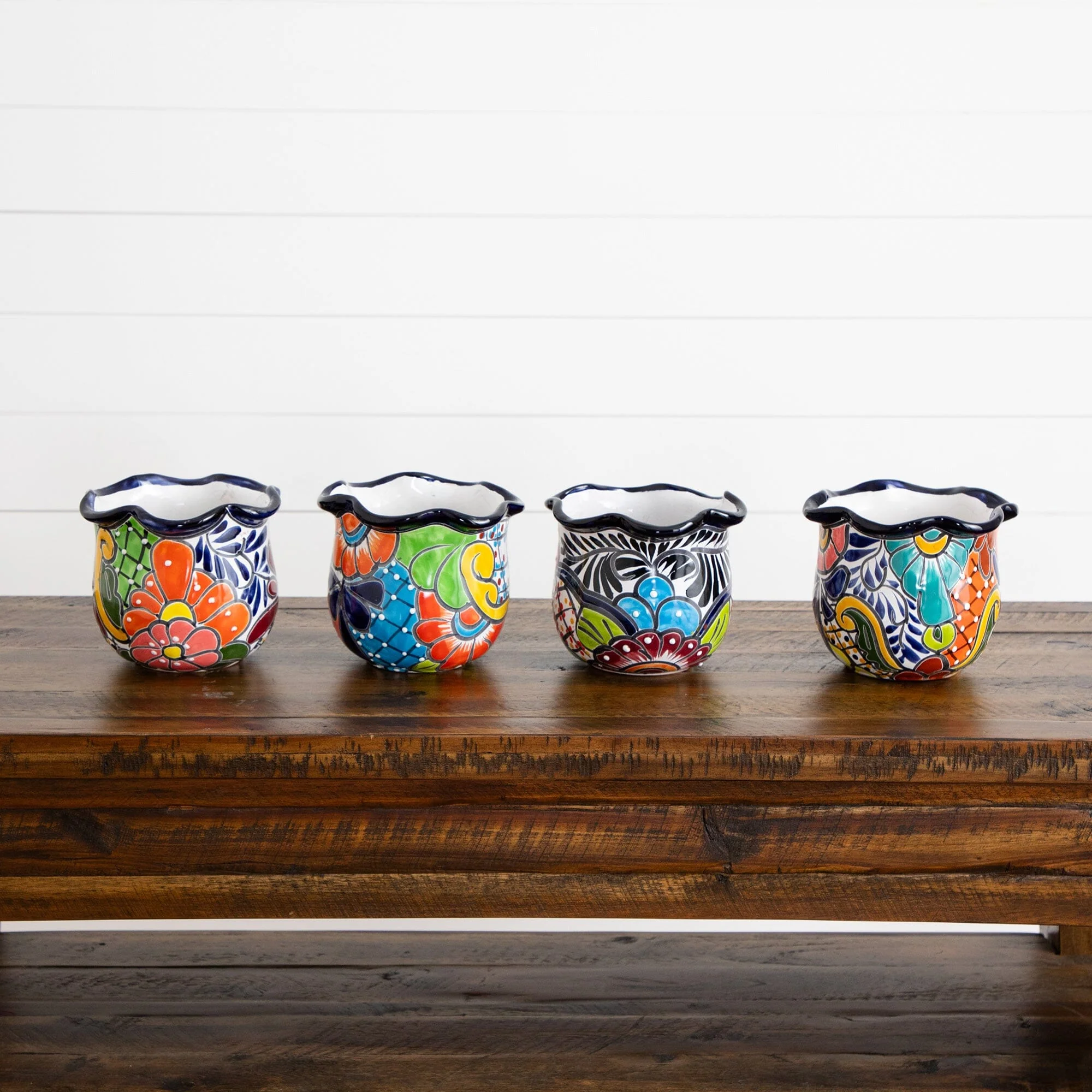 6" x 7" Handmade Mexican Talavera Ceramic Planter - Image 3