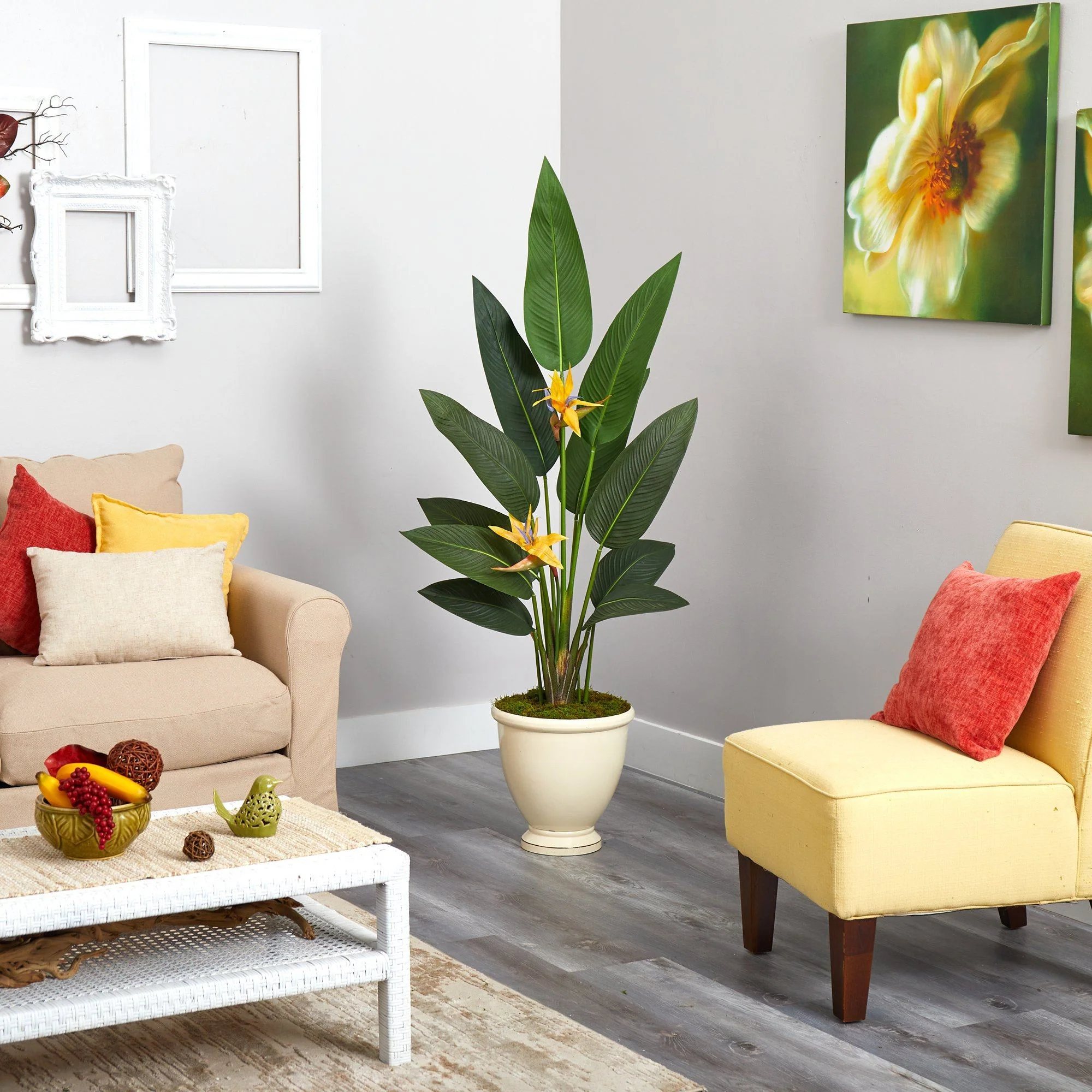 61” Bird of Paradise Artificial Plant in Decorative Urn (Real Touch) - Image 2