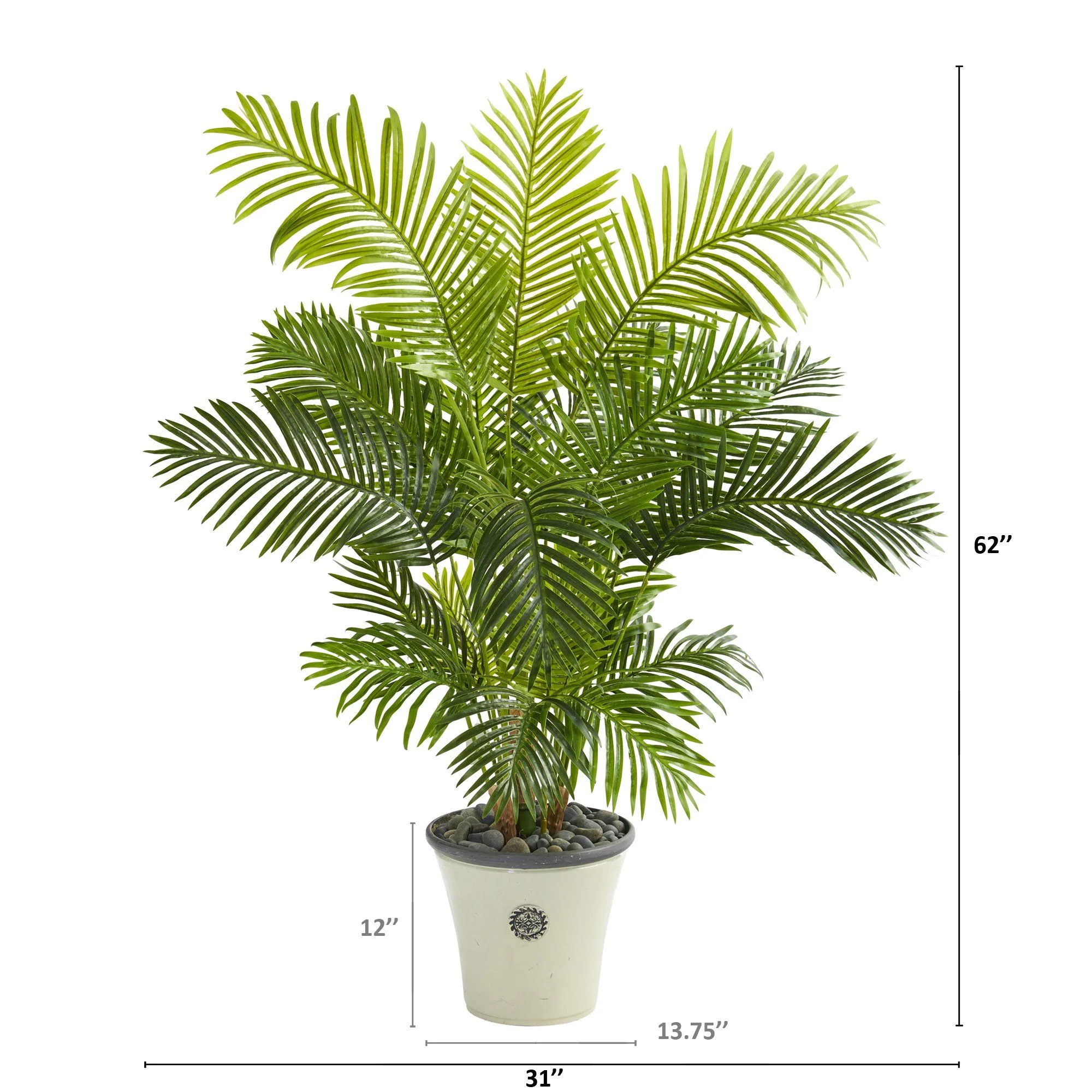 62” Hawaii Palm Artificial Tree in Decorative Planter - Image 2