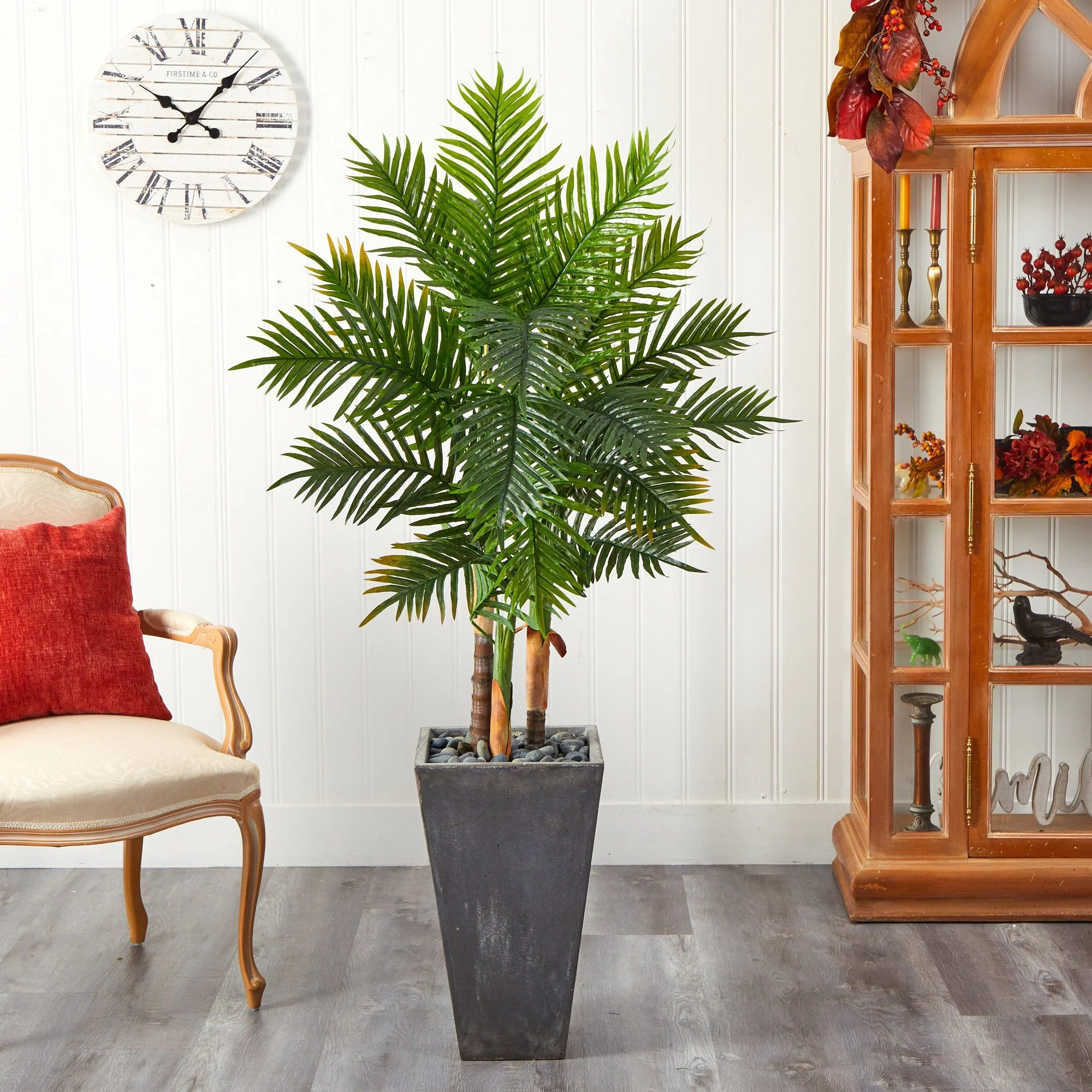 63” Areca Artificial Palm Tree in Cement Planter (Real Touch) - Image 3