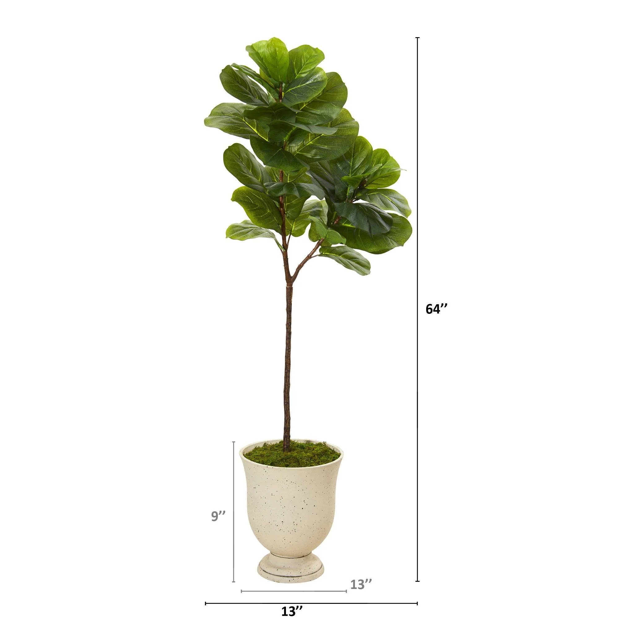 64” Fiddle Leaf Artificial Tree in Decorative Urn (Real Touch) - Image 2
