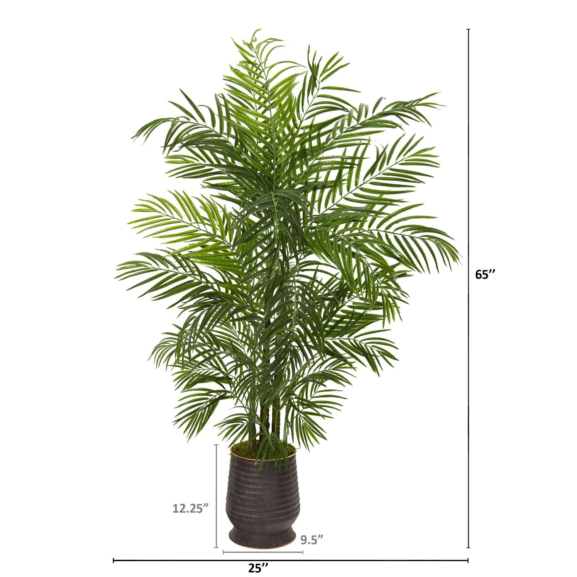 65” Areca Artificial Palm Tree in Decorative Planter(Indoor/Outdoor) - Image 2