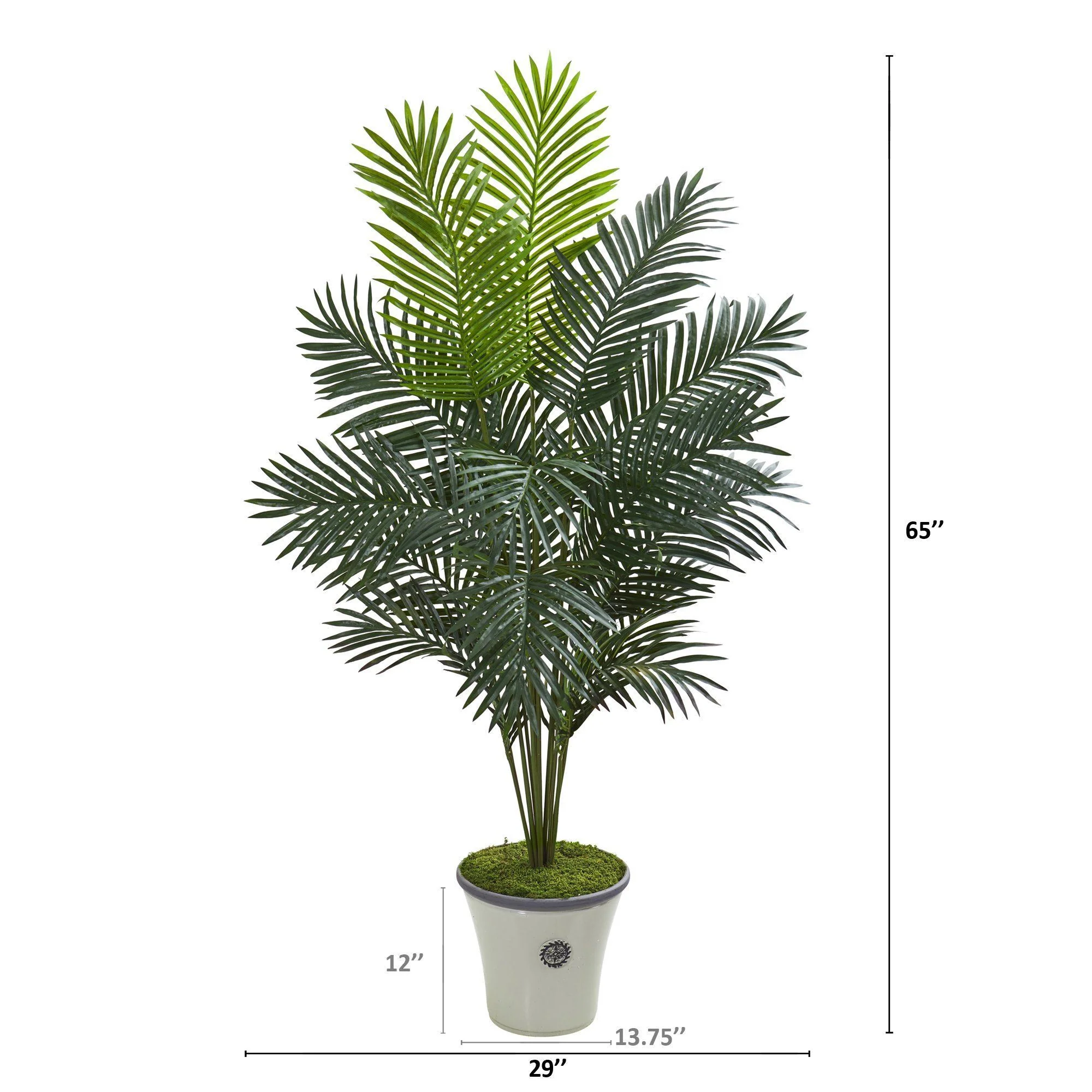 65” Paradise Palm Artificial Plant in Decorative Planter - Image 2